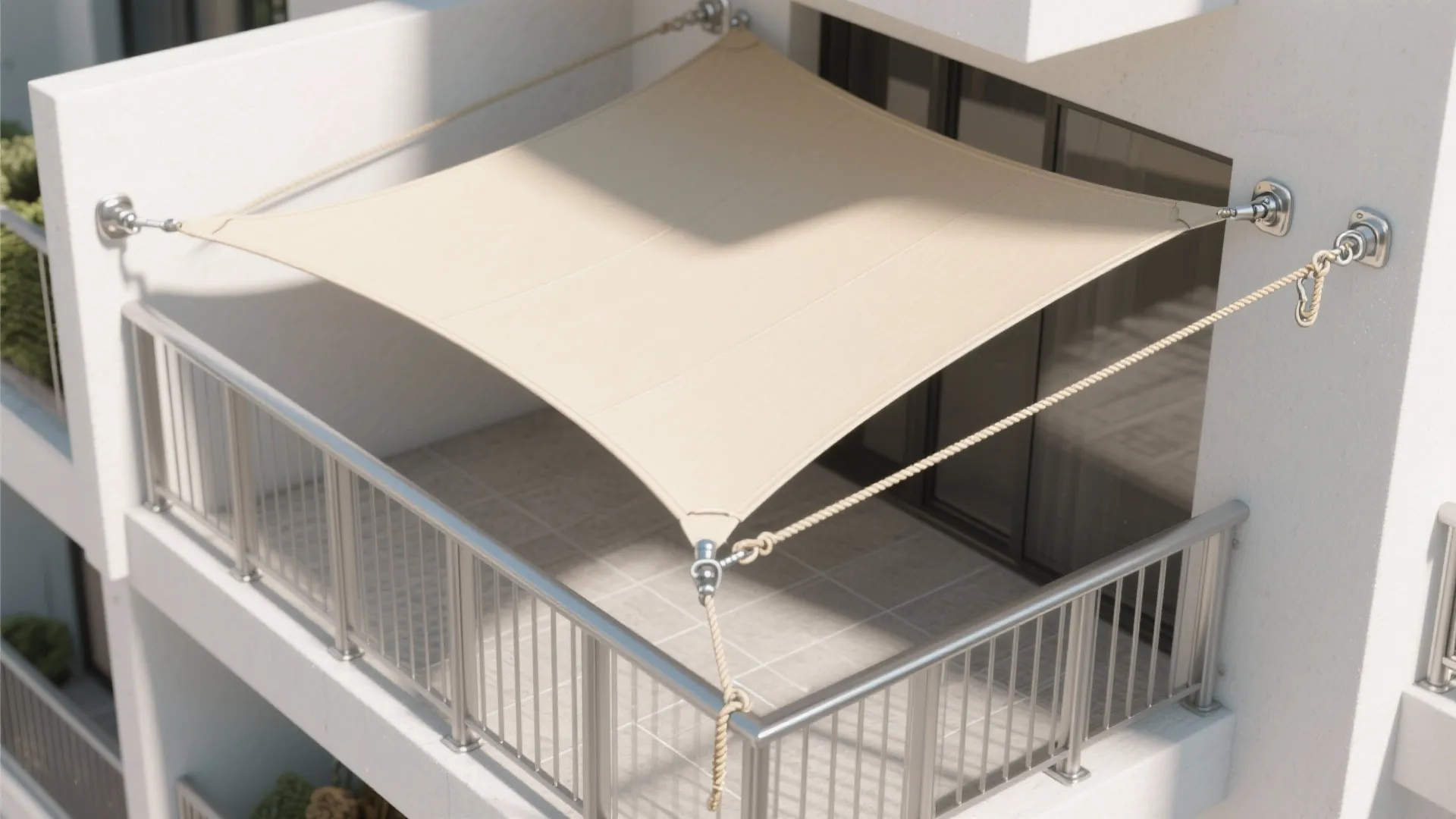 2) Clamp-On Shade Sails with Tension Hardware