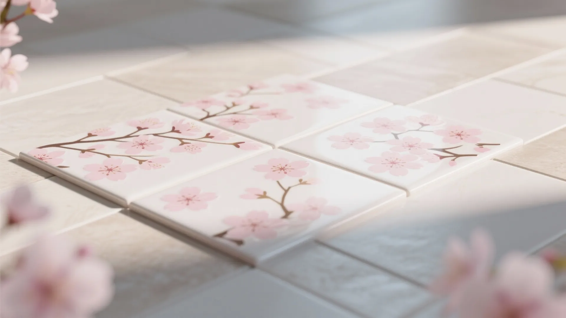 4. Sakura-patterned Tiles
