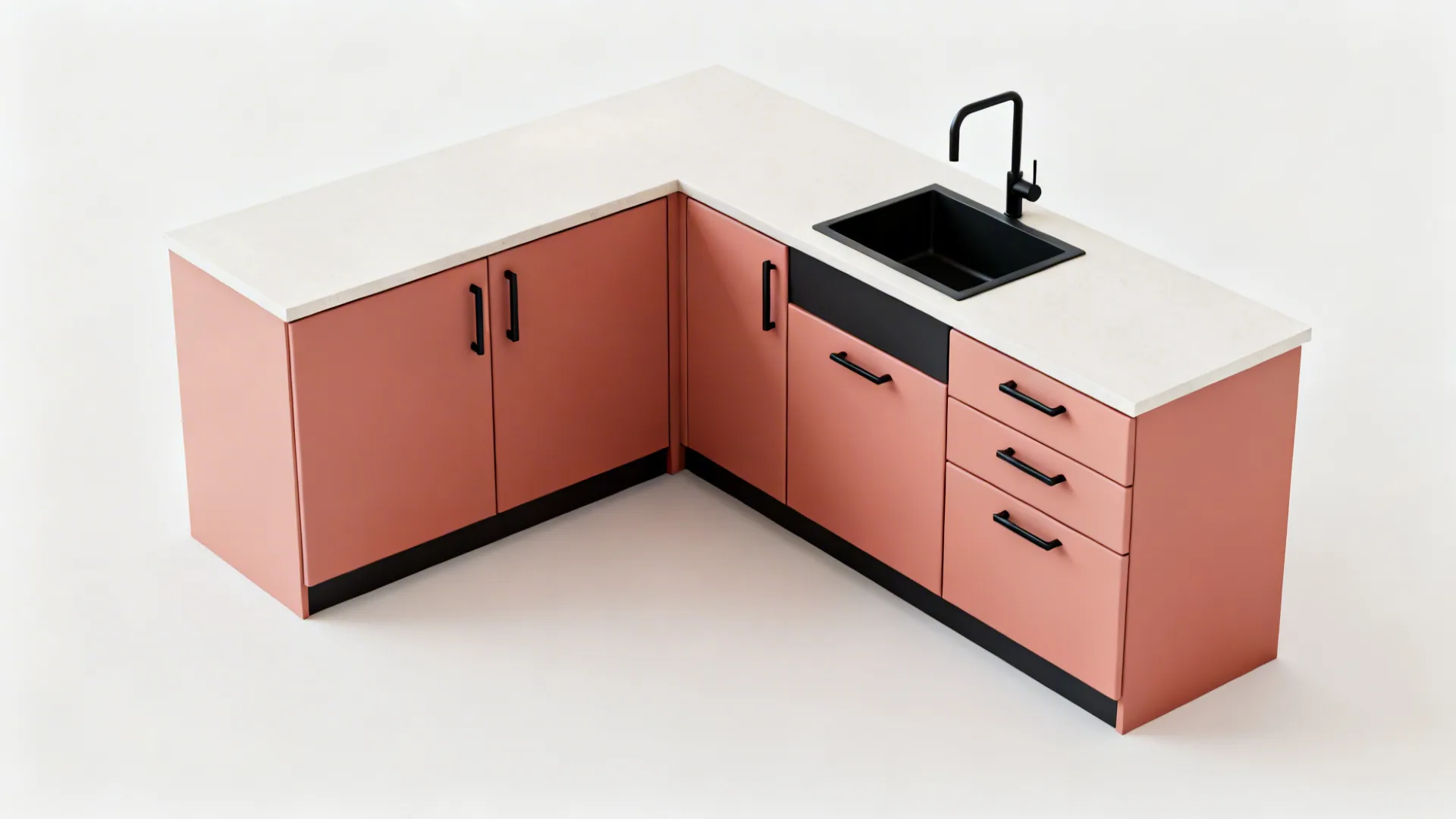 Idea 2: Salmon Pink + Matte Black Accents