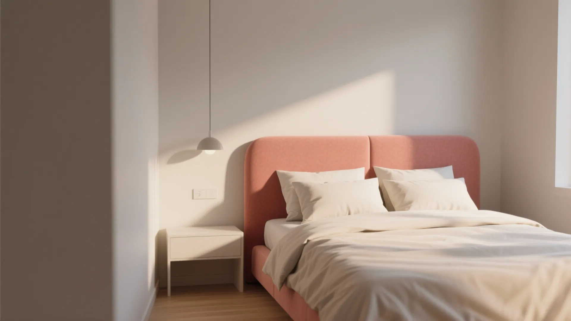 9. Salmon Upholstered Headboard