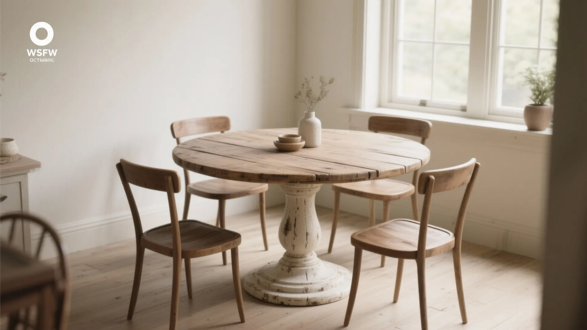3. Salvaged pedestal table
