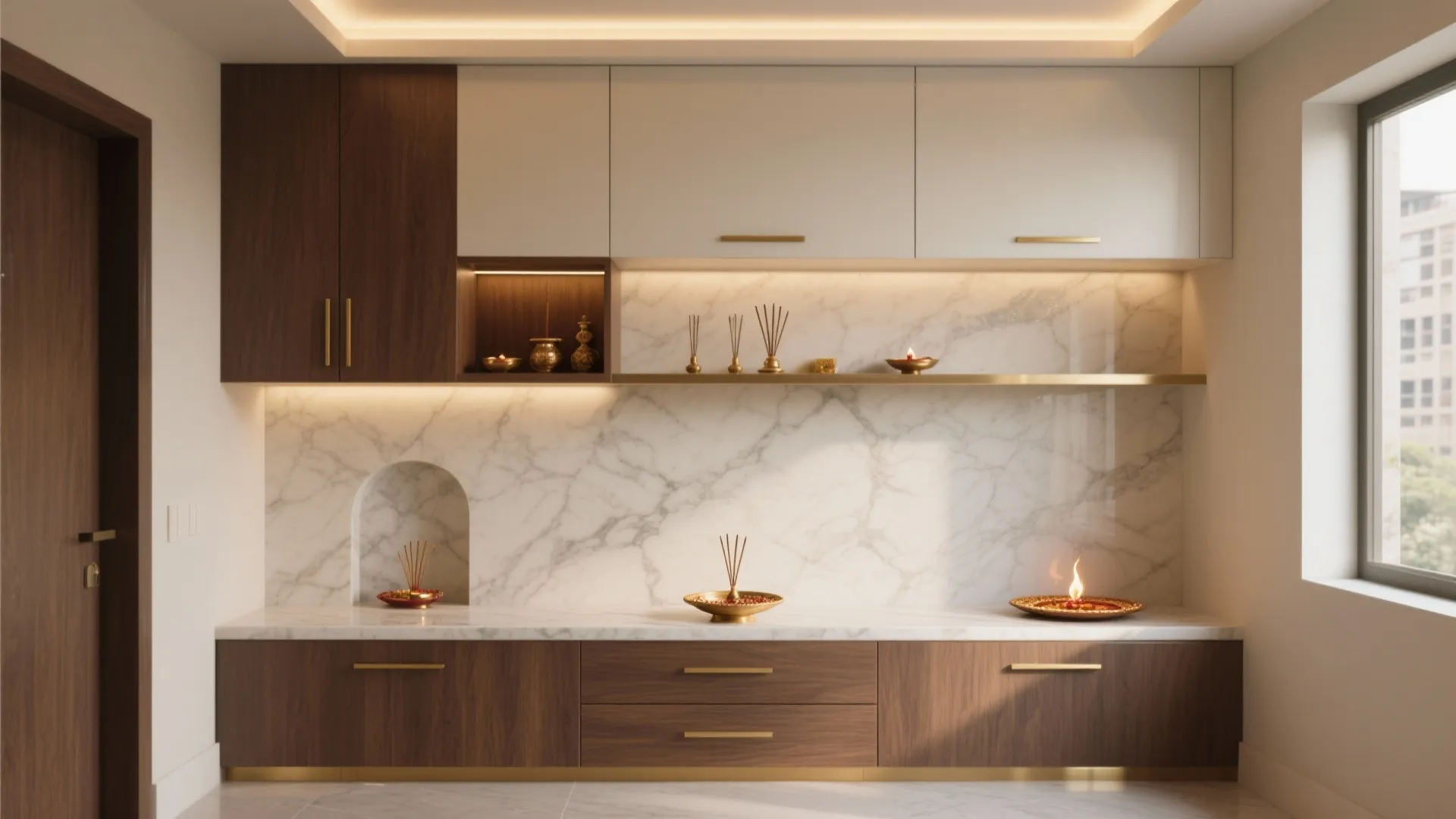 Minimalist Sanctum with Concealed Storage