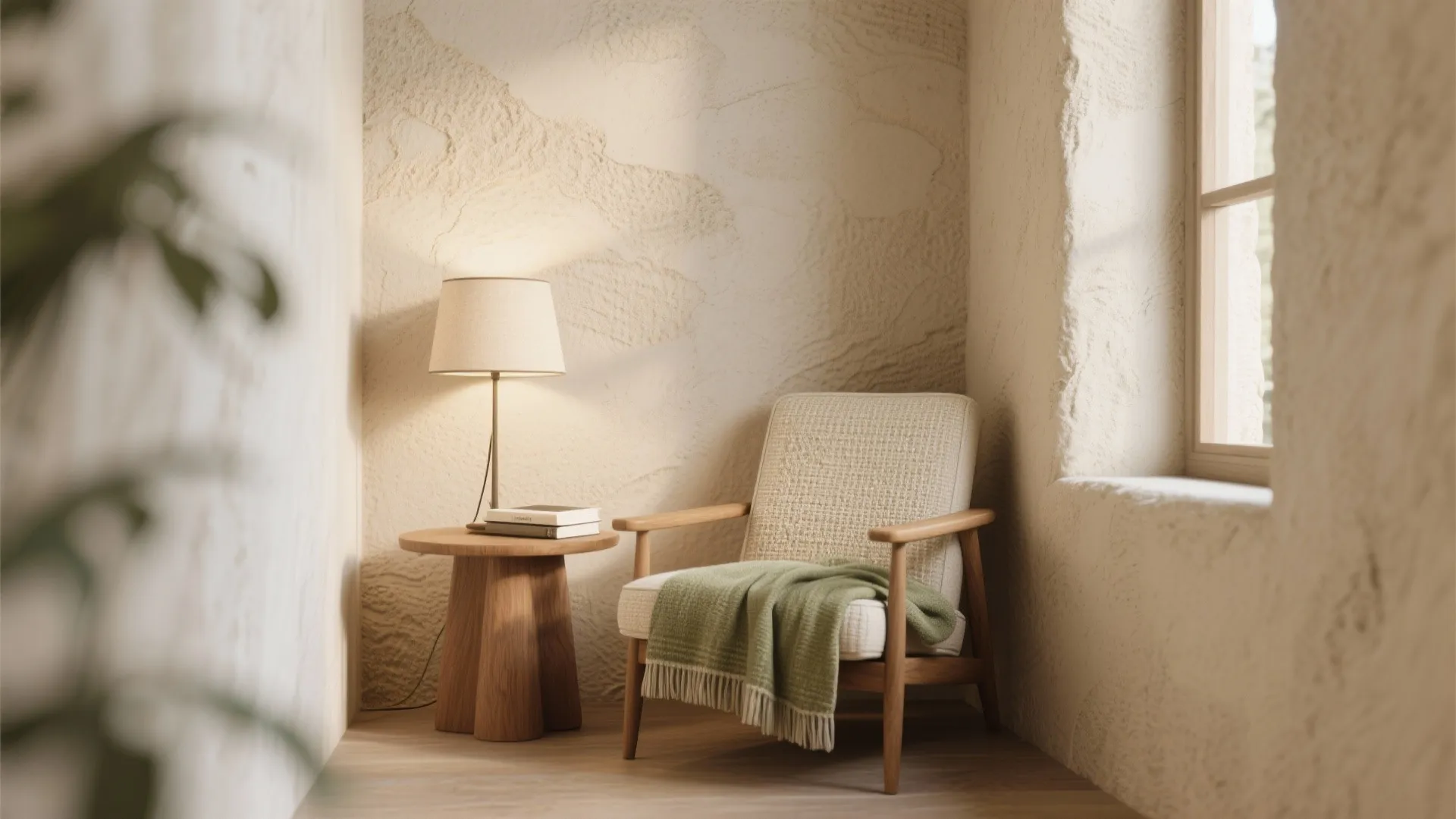 1. Subtle sand finish for cozy corners