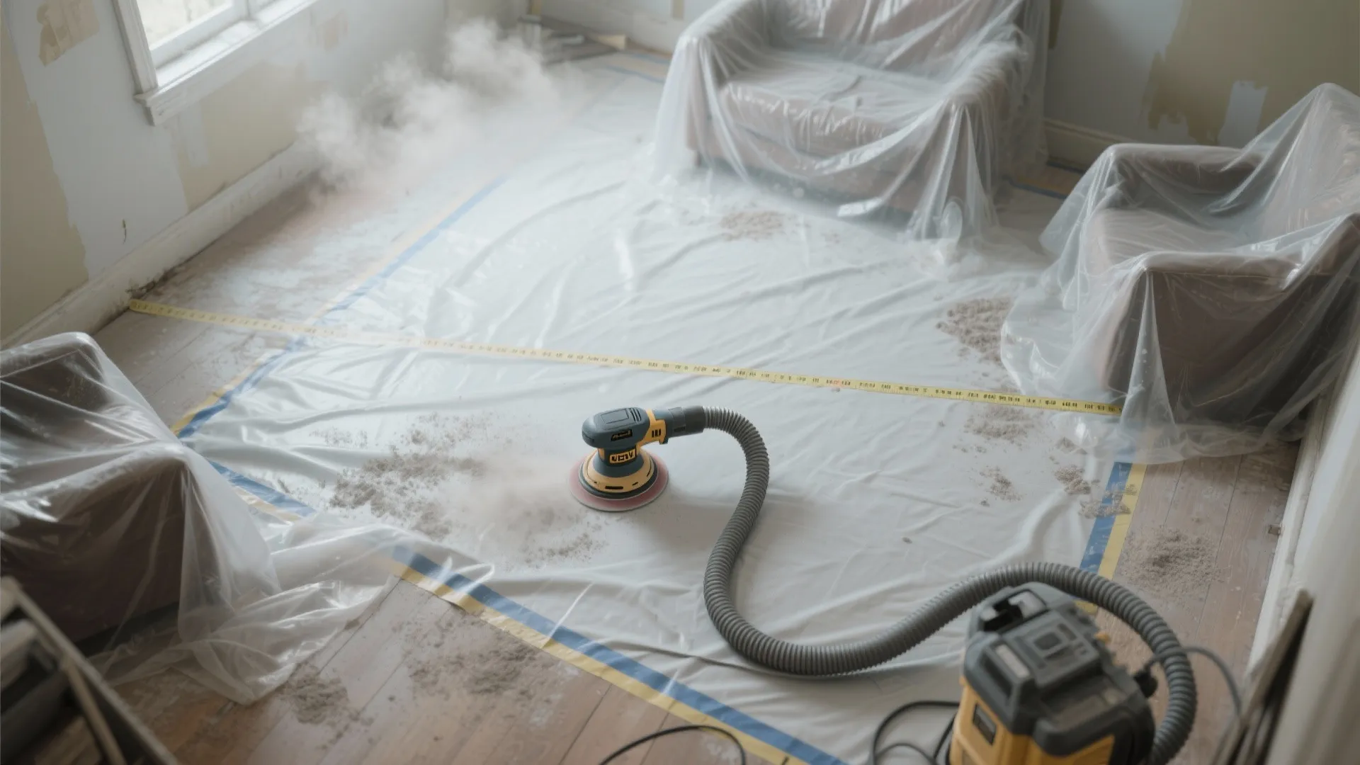 3. Sanding or an oscillating tool for large flat walls