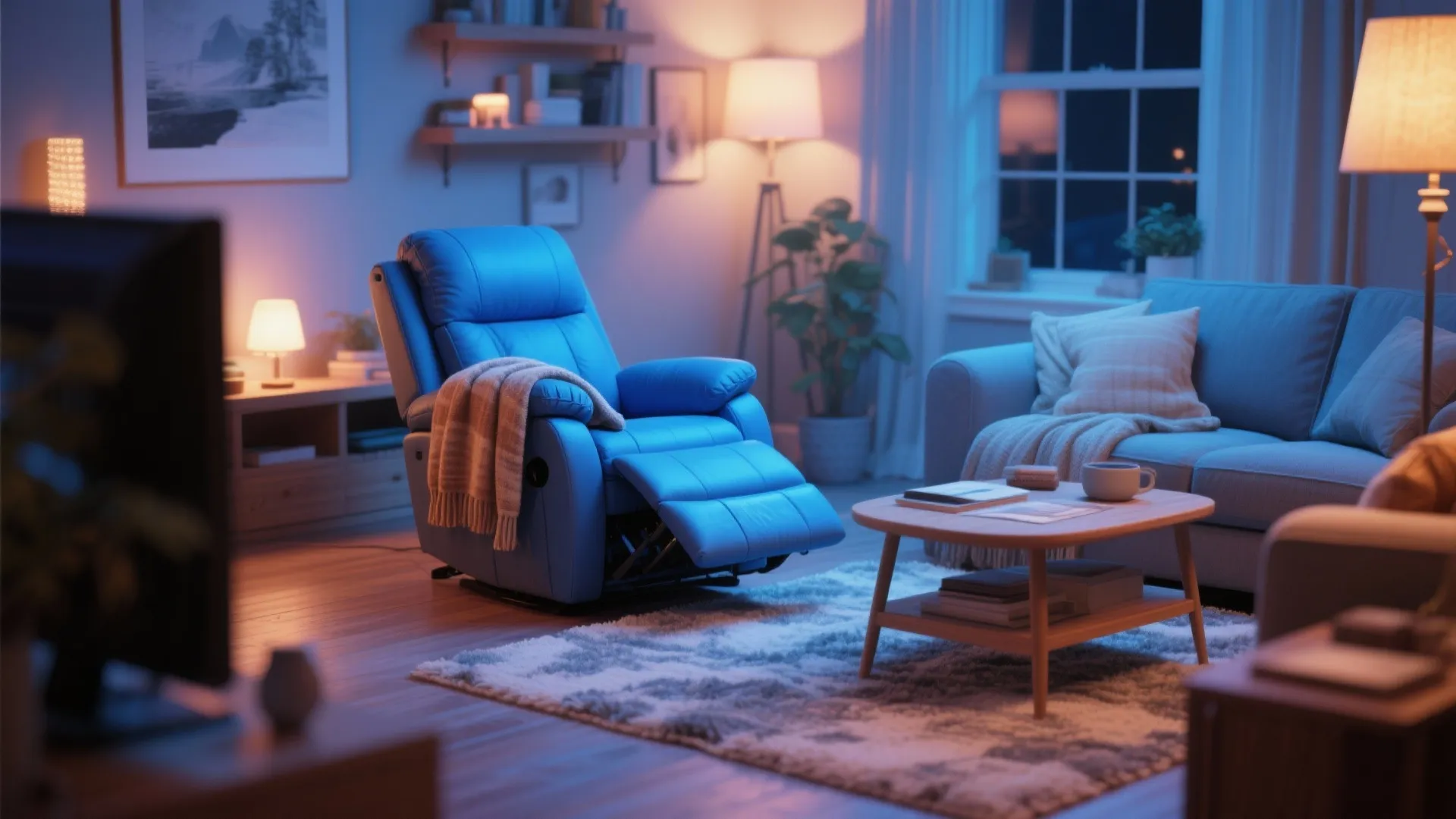 9. Sapphire Blue Recliner