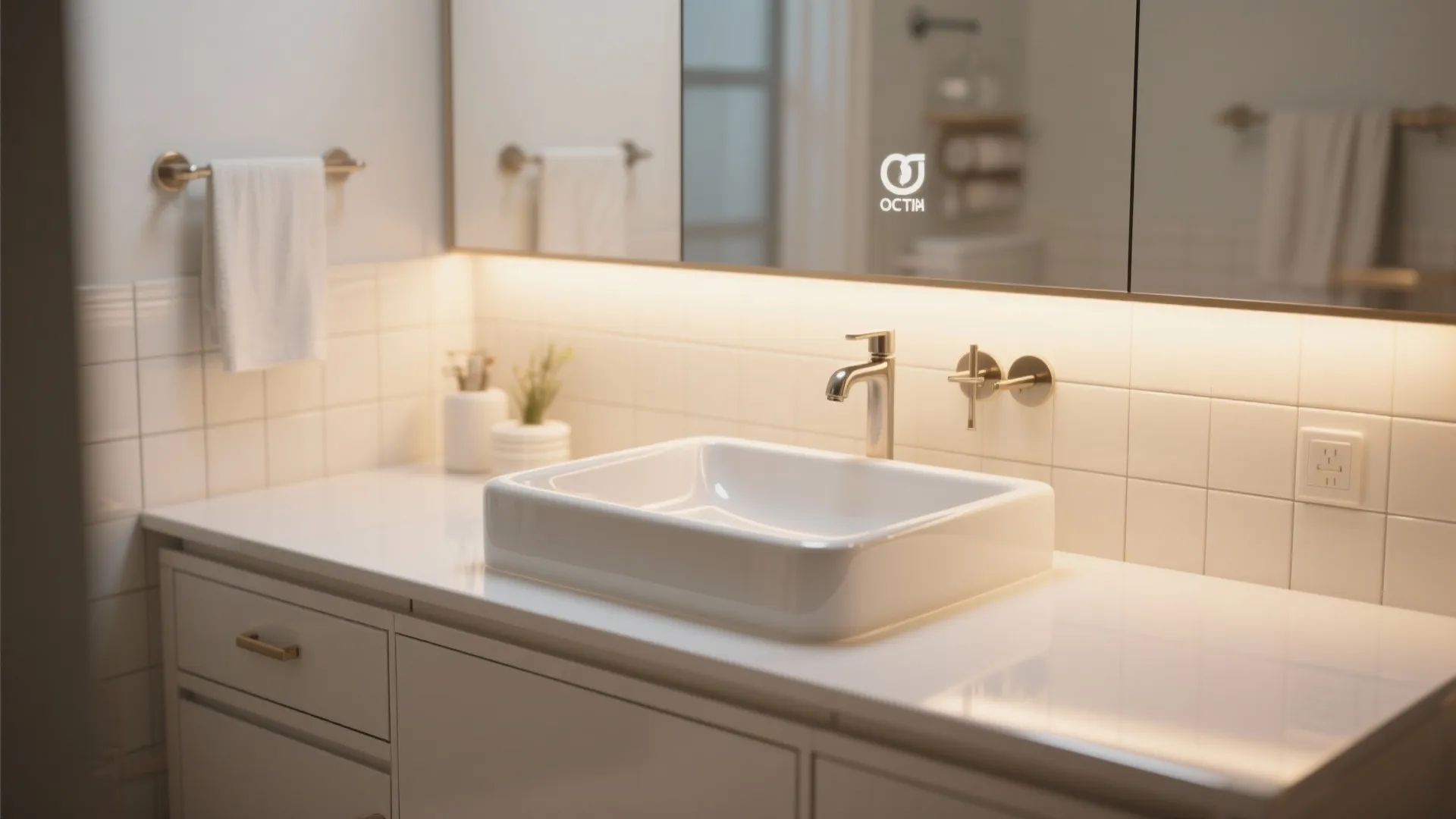 3. Refresh a bathroom vanity with satin enamel for moisture resistance