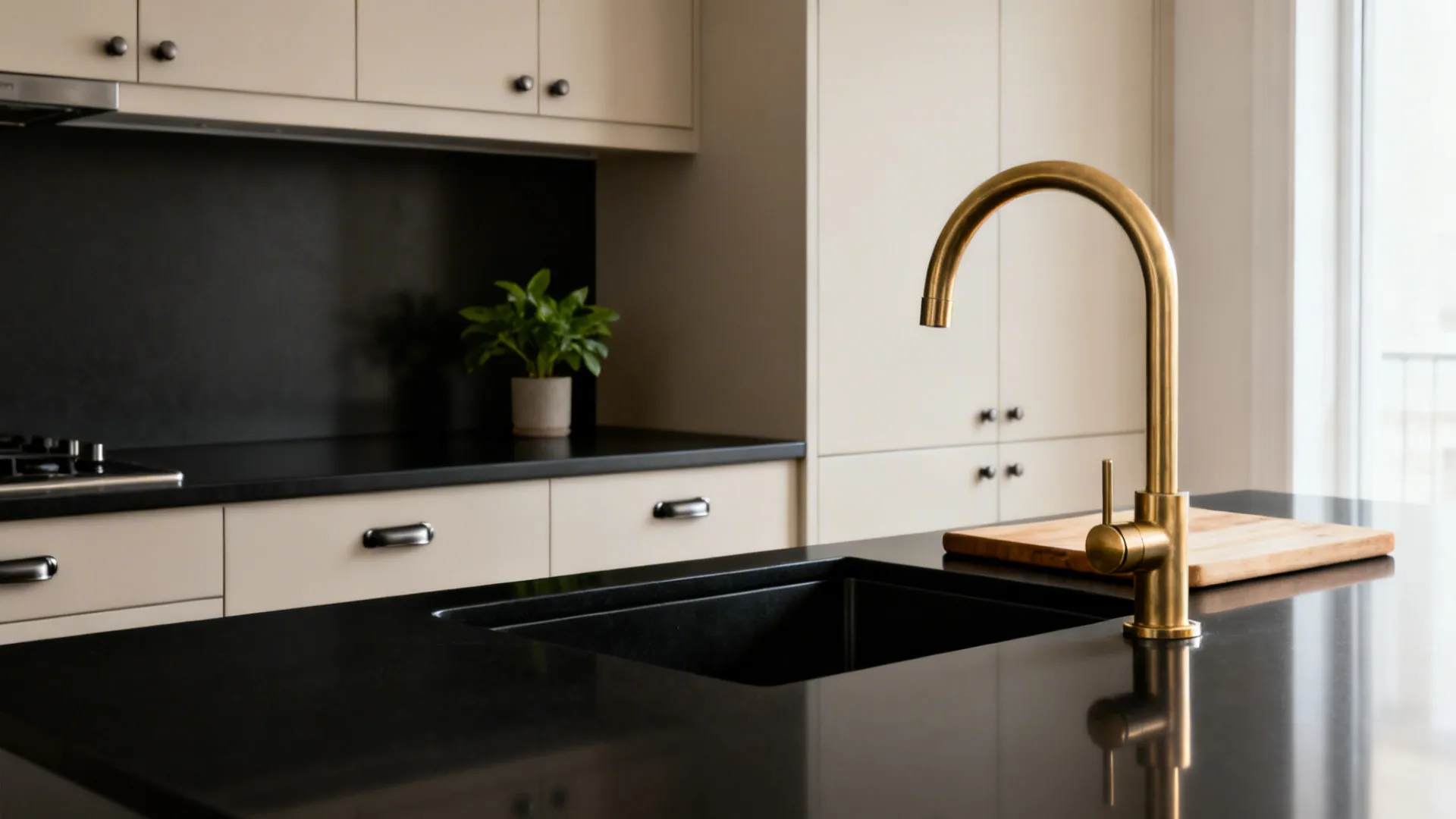 Mixed Finishes: Satin Black with Soft Metallics