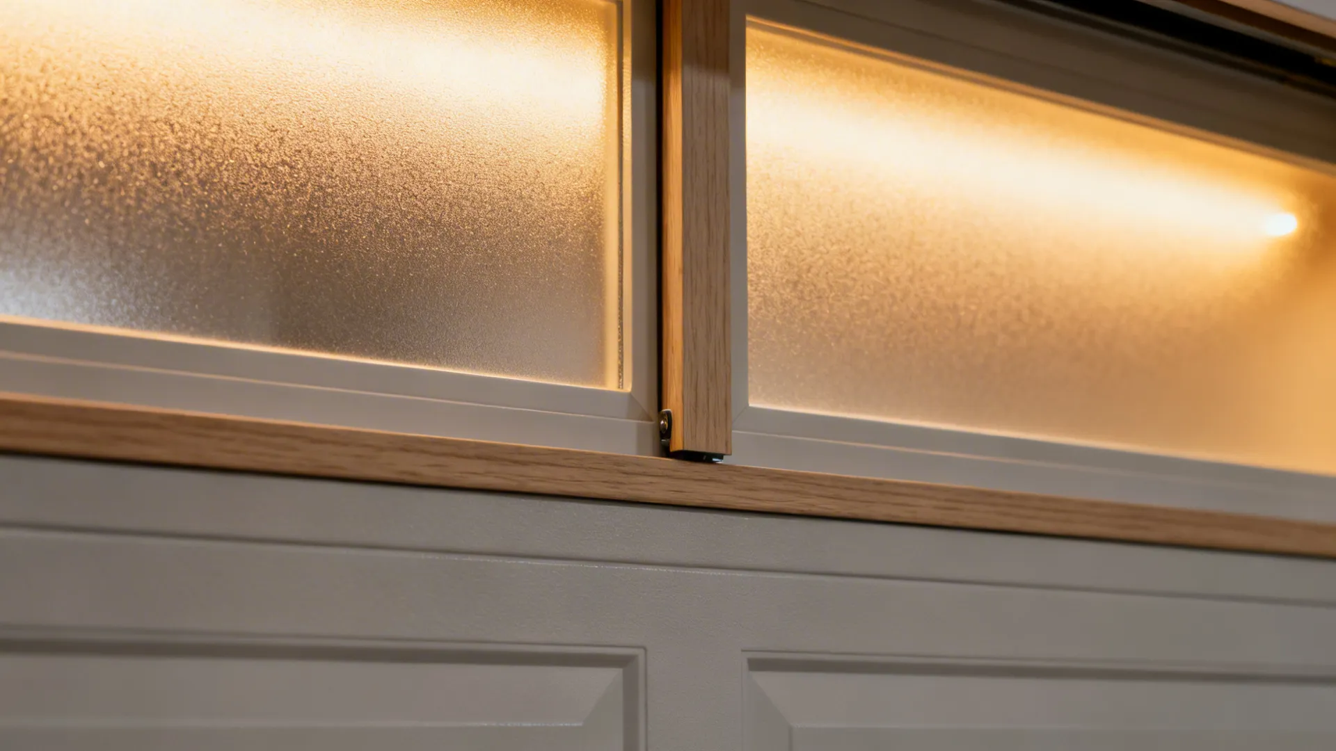 Carved Glass Appliance Garage and Niche Doors