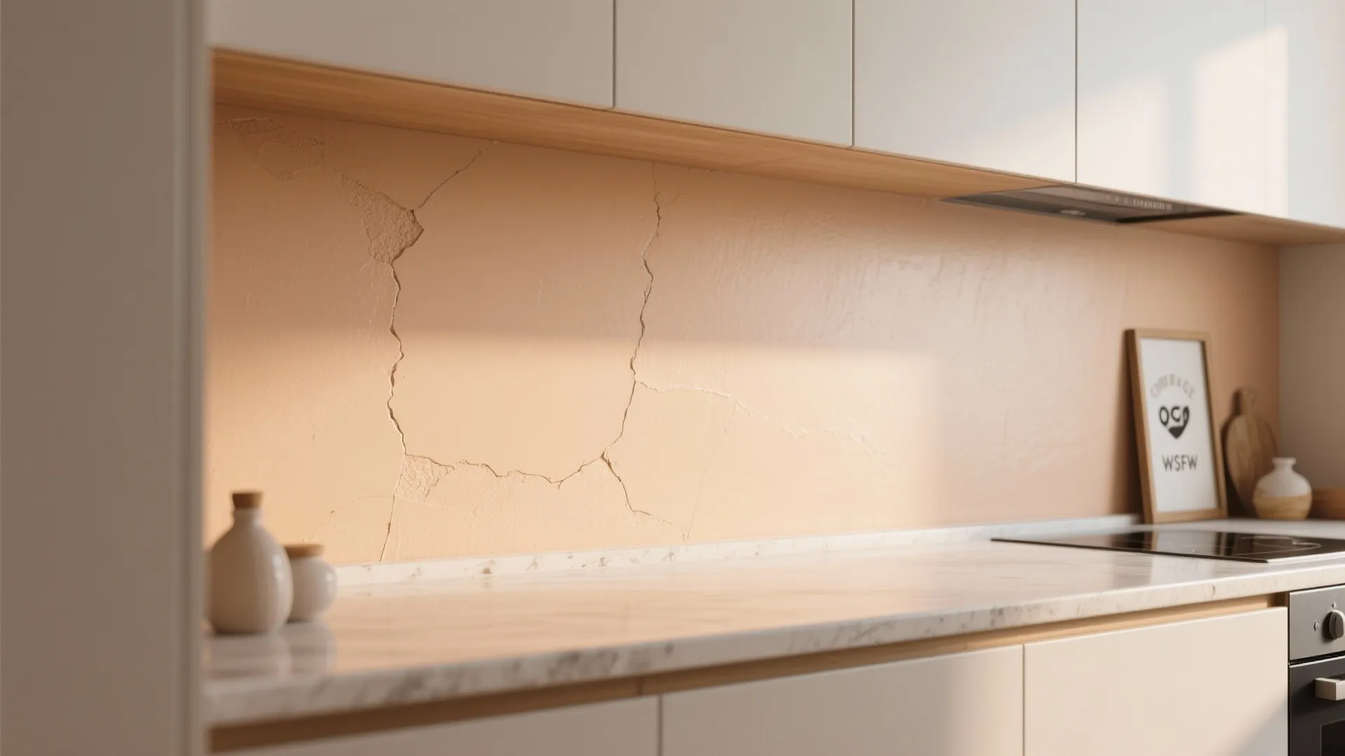 3. Satin feature wall to hide imperfections