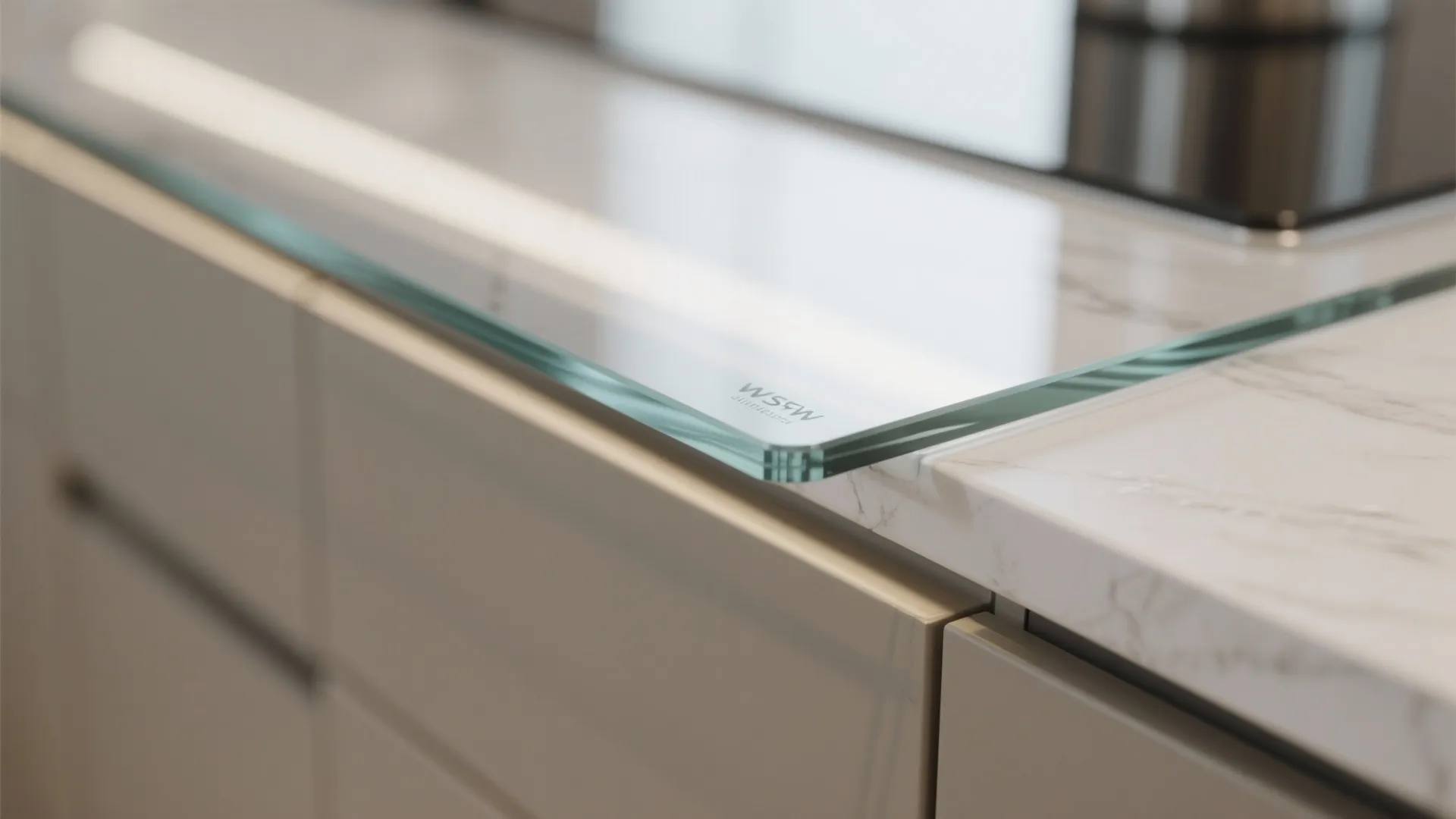 Glass Backsplash for an Airier Kitchen