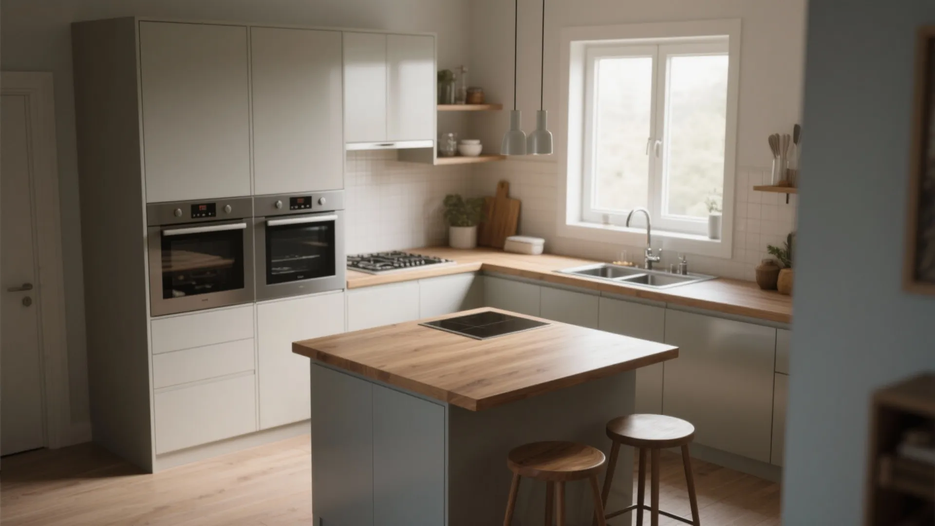 2. Paint a small kitchen island for a durable focal point