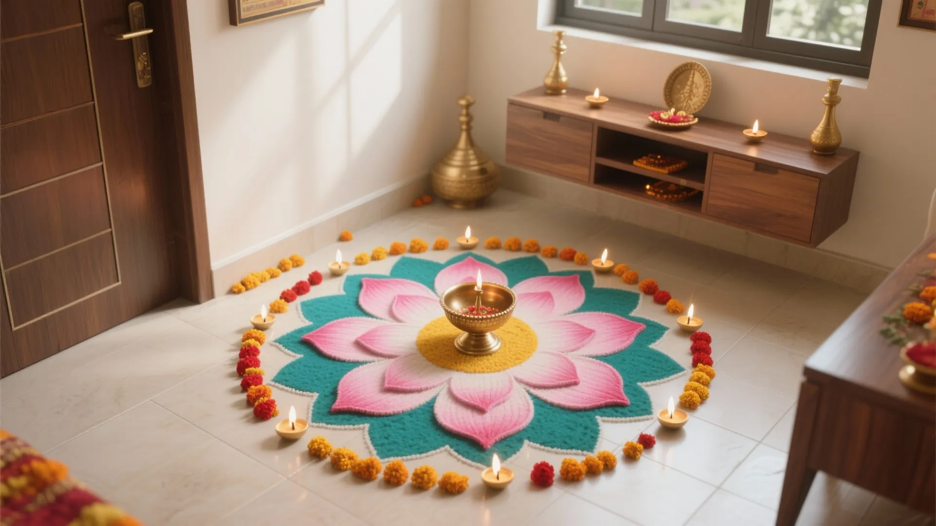 5 Rangoli Designs for Satyanarayan Pooja: Small-space friendly, culturally rooted, and designer-tested ideas for a meaningful puja setup