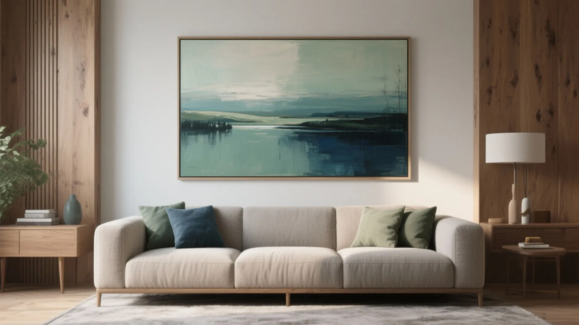 1. Get the scale right: aim for 60–75% of the sofa width