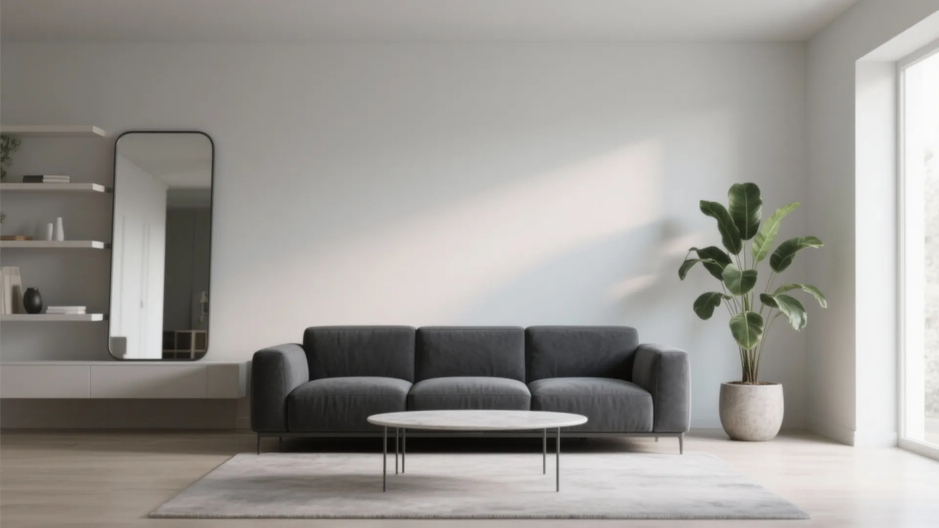 3. Scale accessories to the sofa’s presence