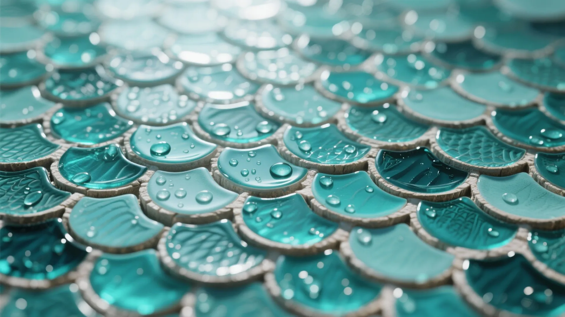 Fish Scale Mosaic Accent Wall