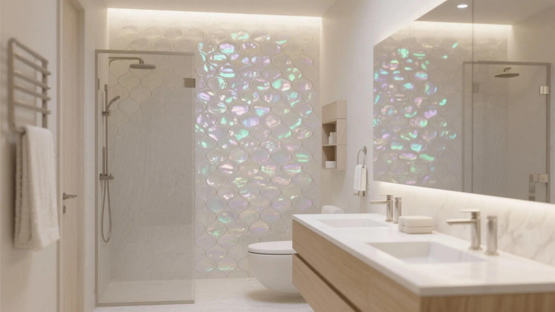 1. Scale-pattern tiles as a feature wall