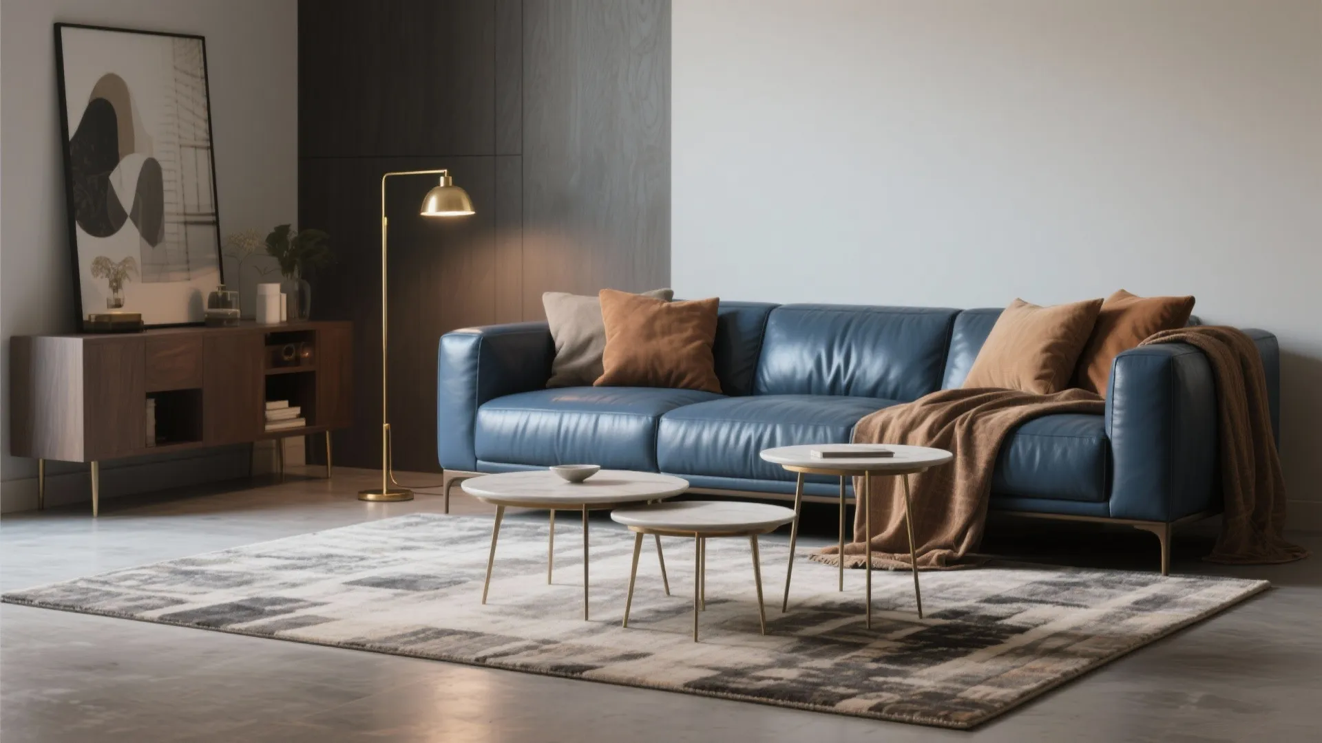 4. Scale accessories to the sofa