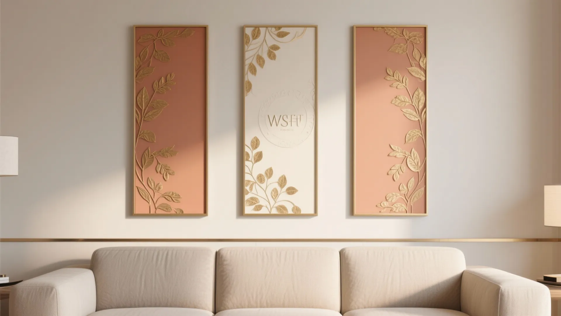 1. Scaled decorative panels for a feature wall