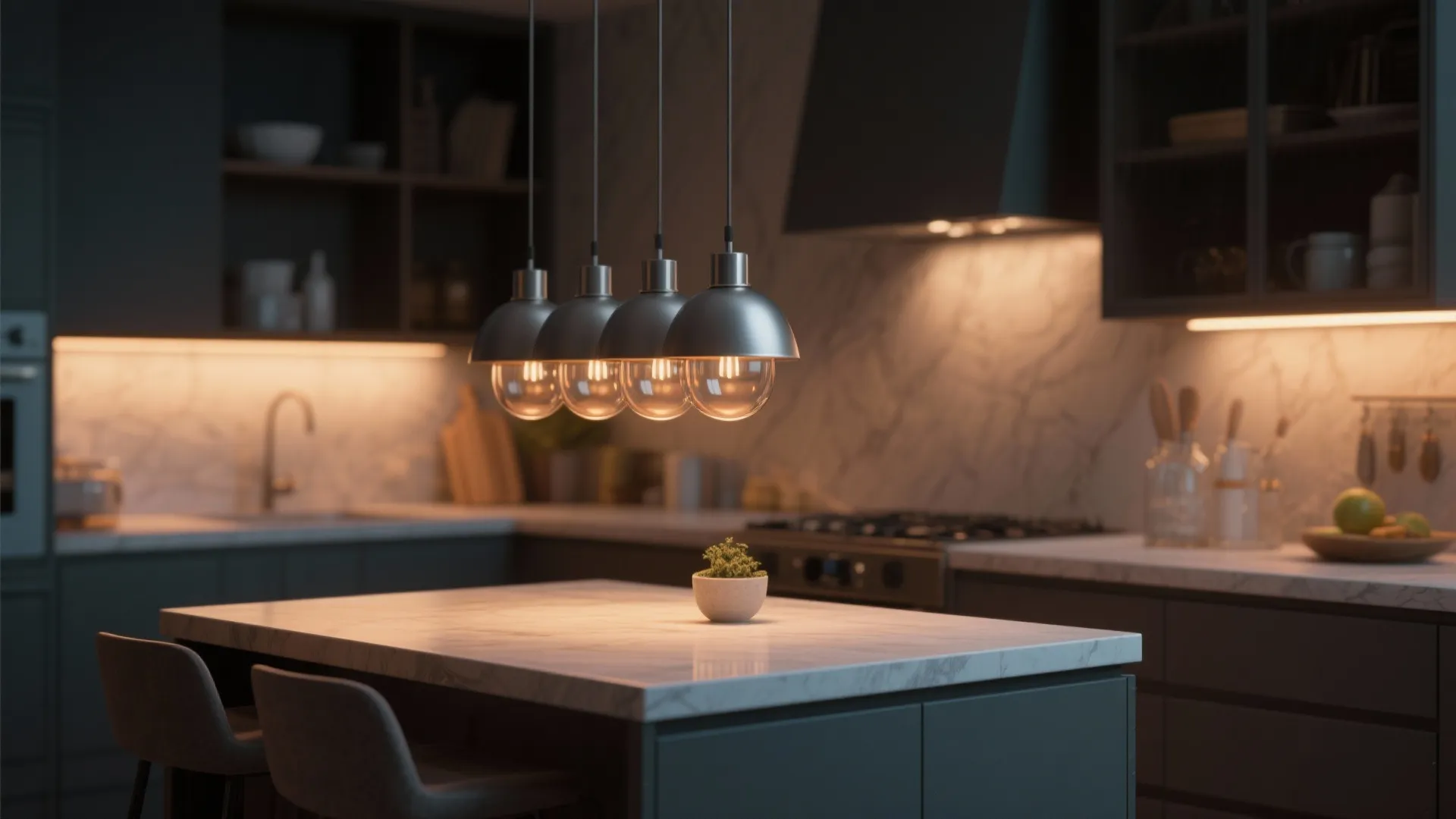 3. Statement pendants — scaled to fit