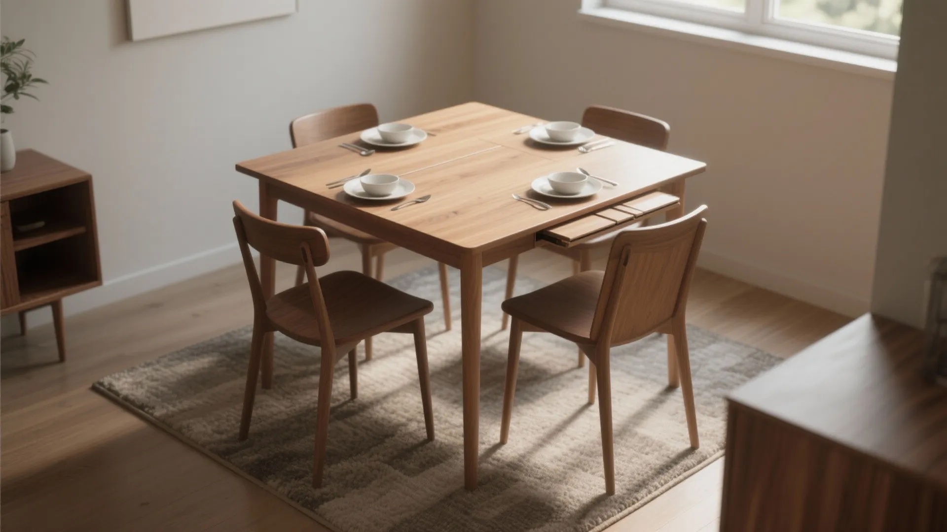 1. Go square with a scaled-down table