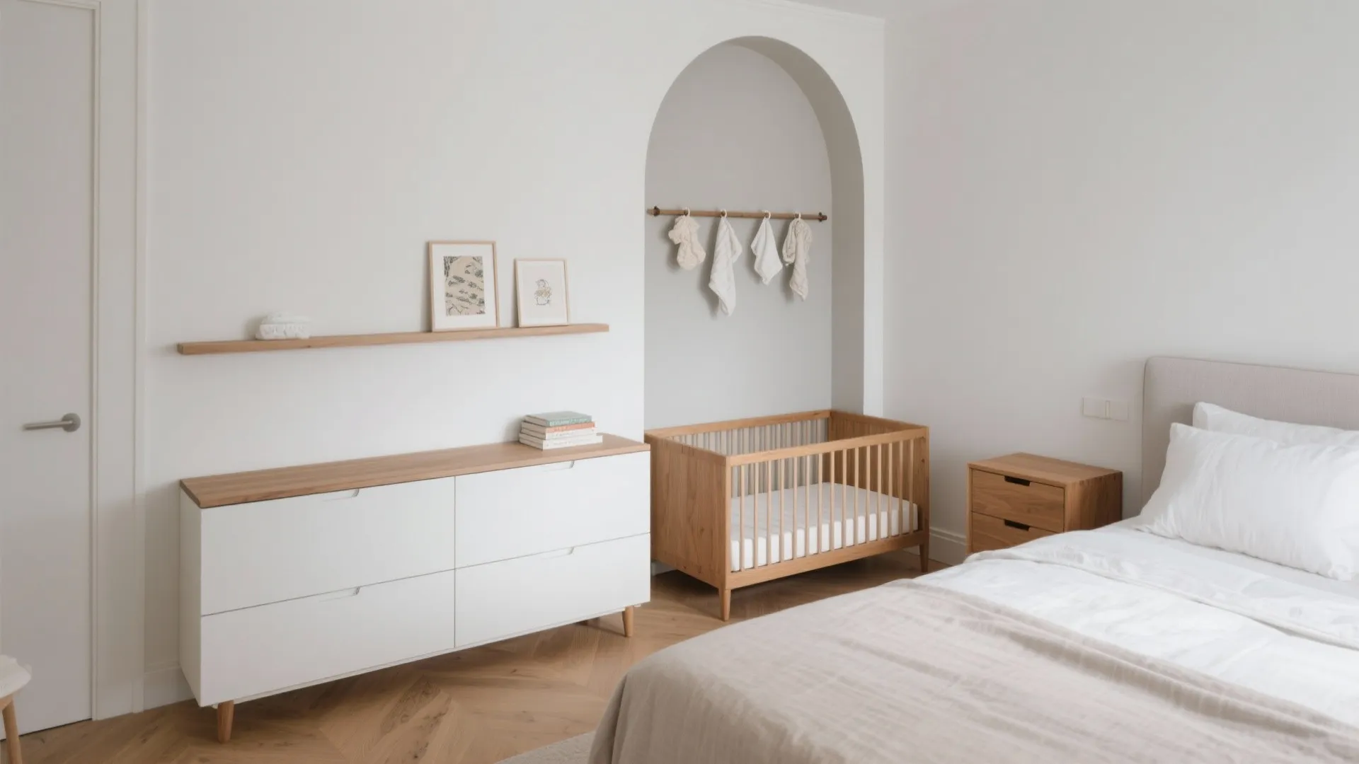 Scandinavian Micro-Nursery in the Bedroom