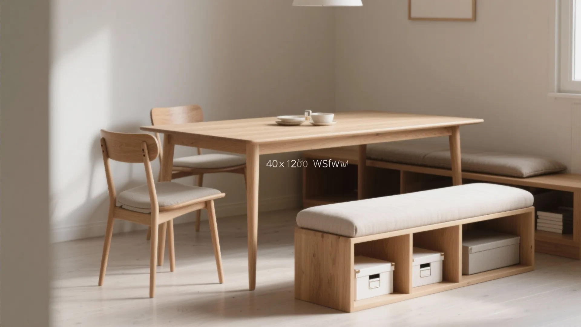 1. Scandinavian slim with bench seating