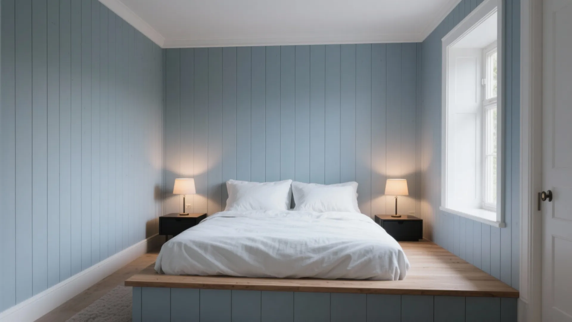 Scandinavian-Inspired Sky Blue Bedroom Nook