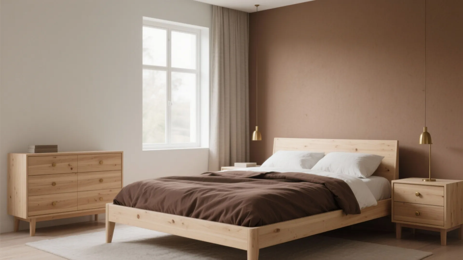 2. Light Wood + Brown Accents for Scandinavian Calm
