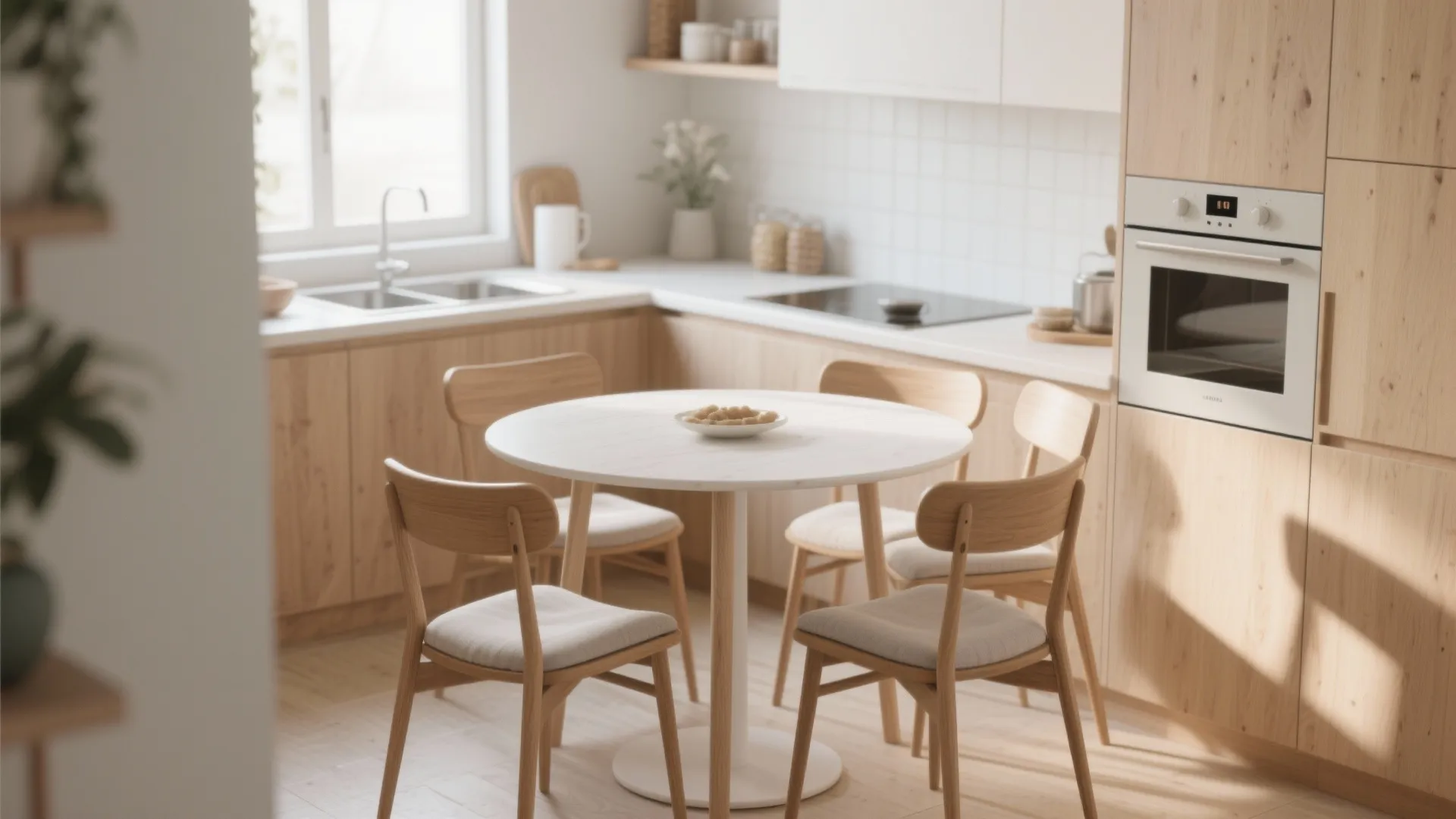 2. Minimal Scandinavian dining four