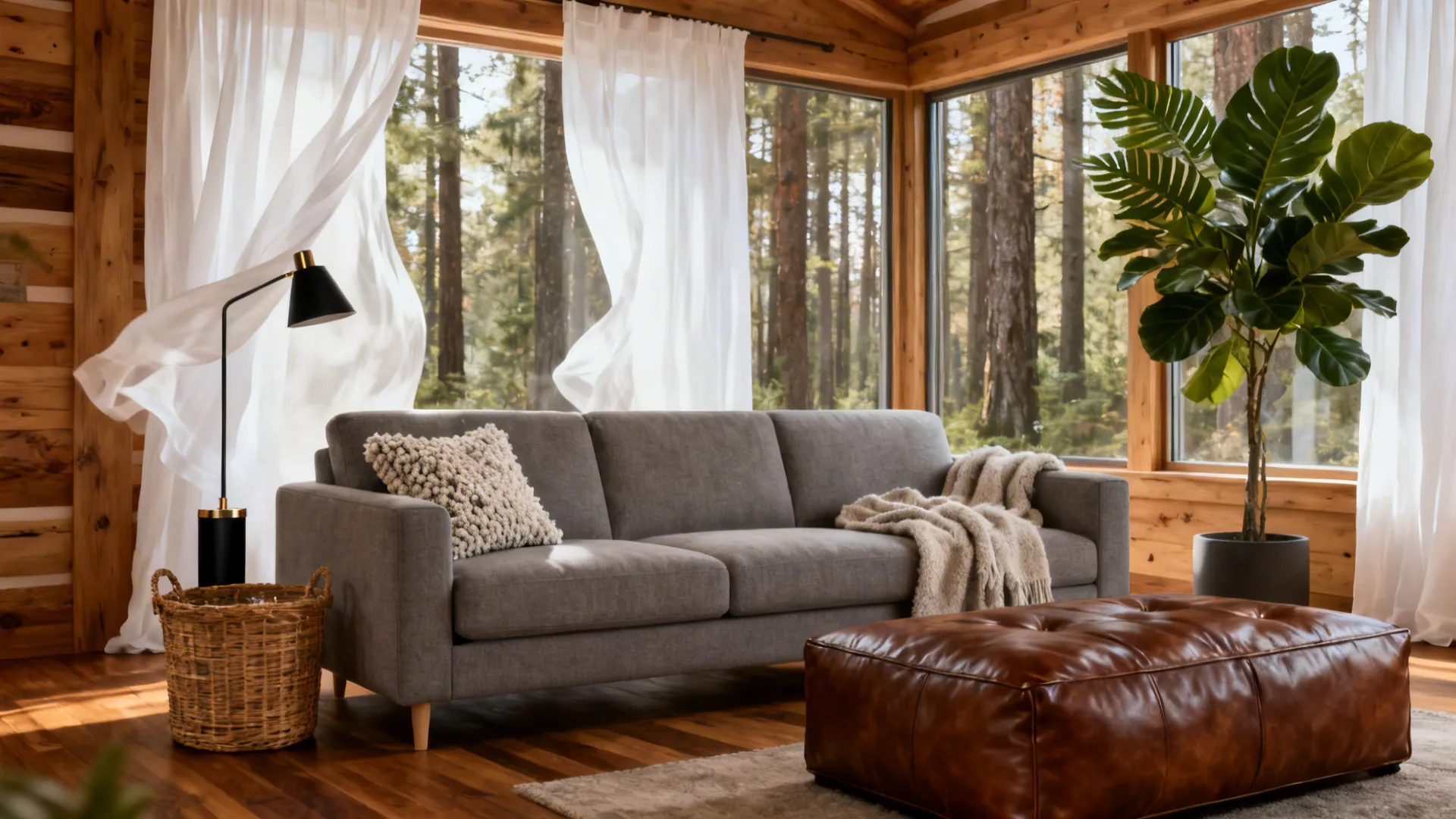 Brown, White & Grey Living Room Ideas