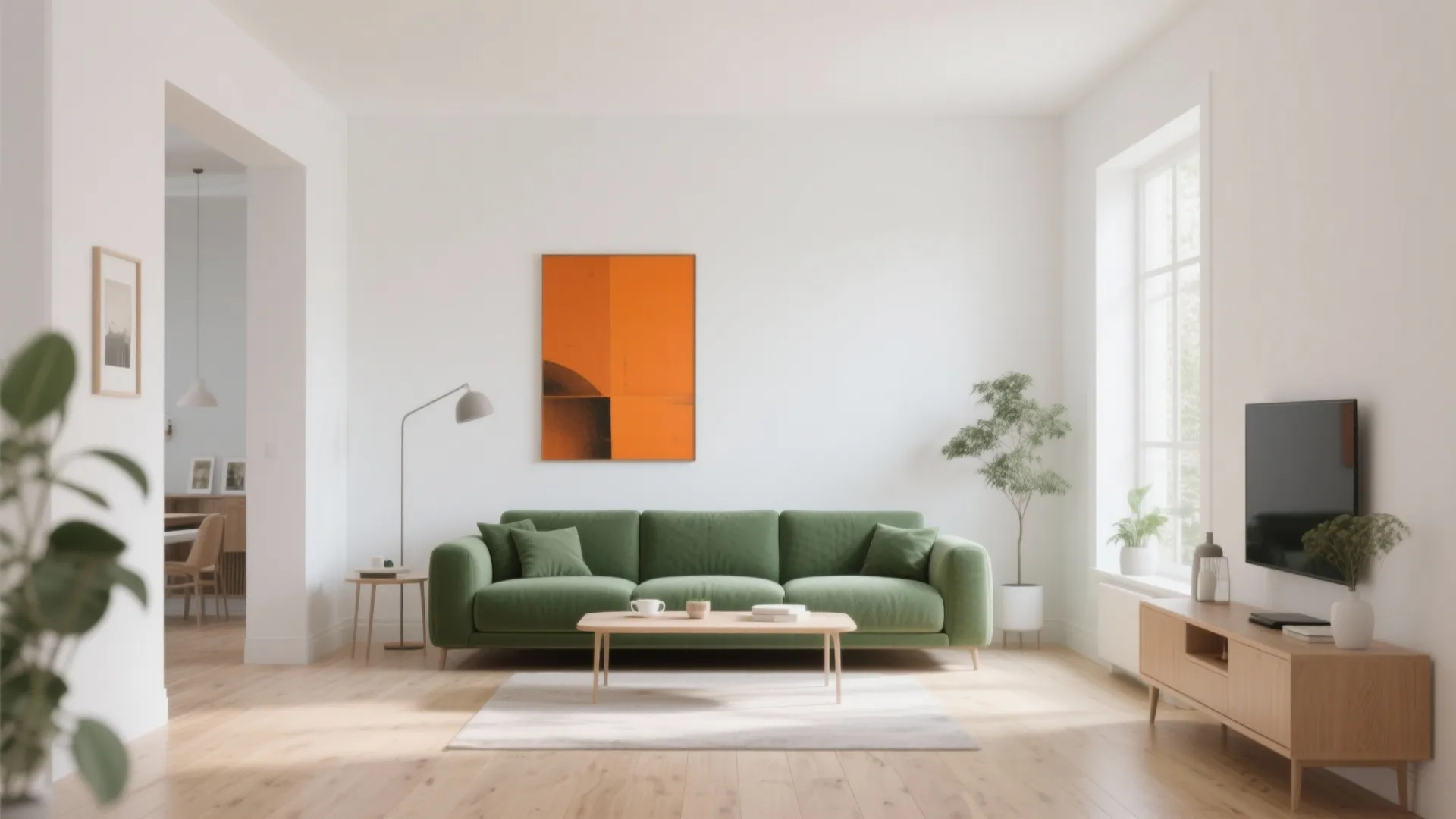 6. Scandinavian Simplicity with Pops of Warmth