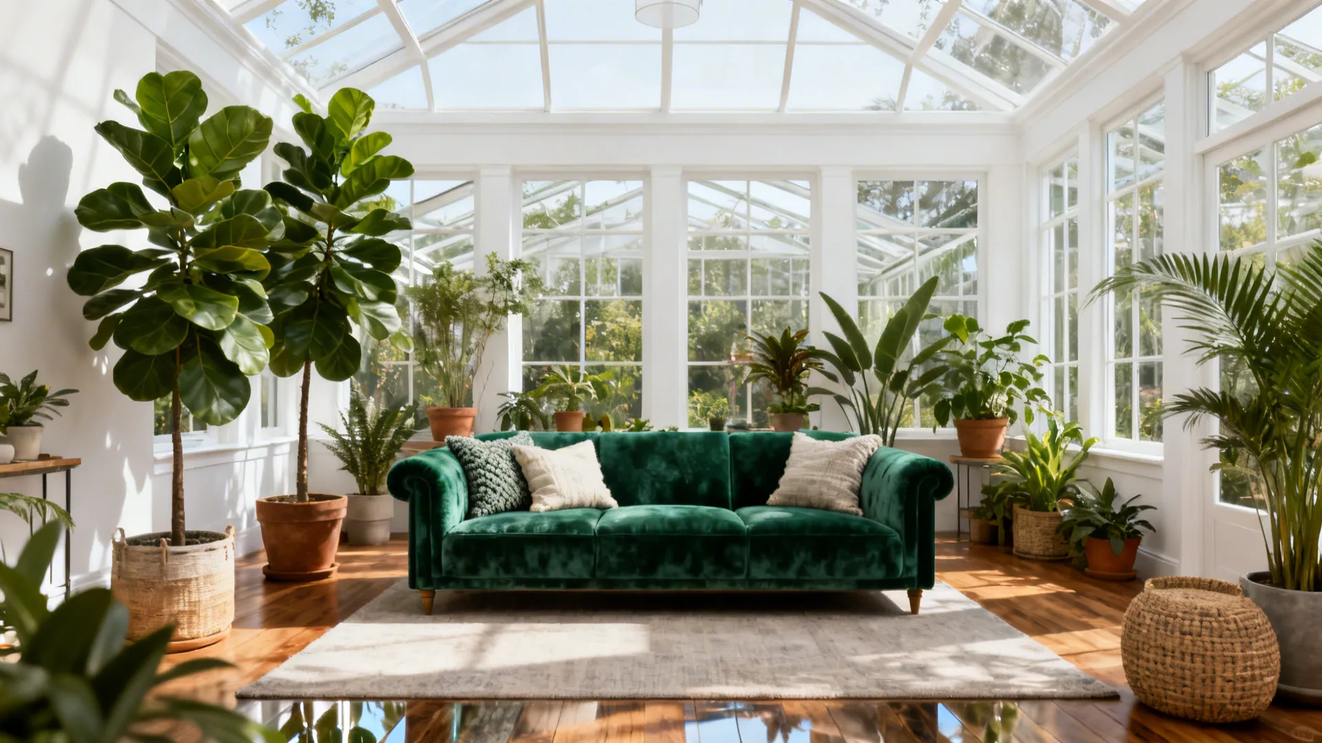 Fresh White & Green Living Room Ideas