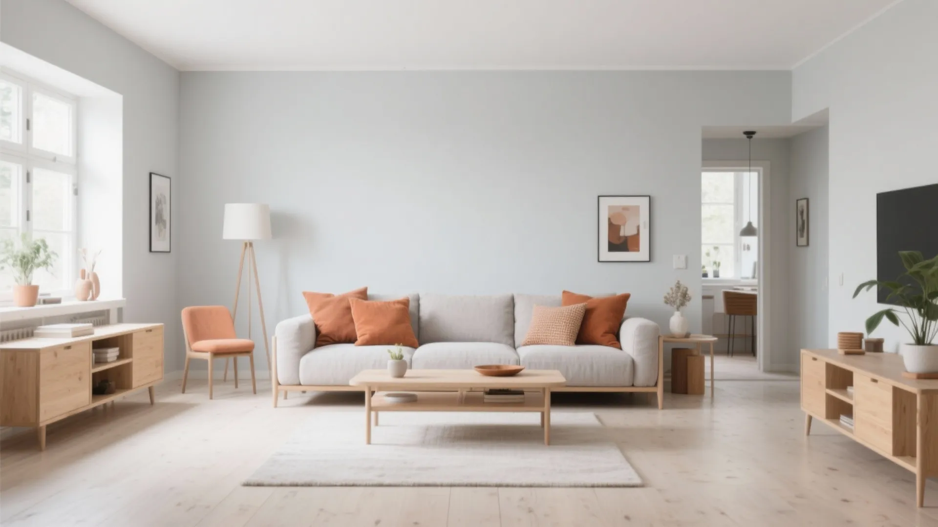 3. Scandinavian Style with Muted Orange Details