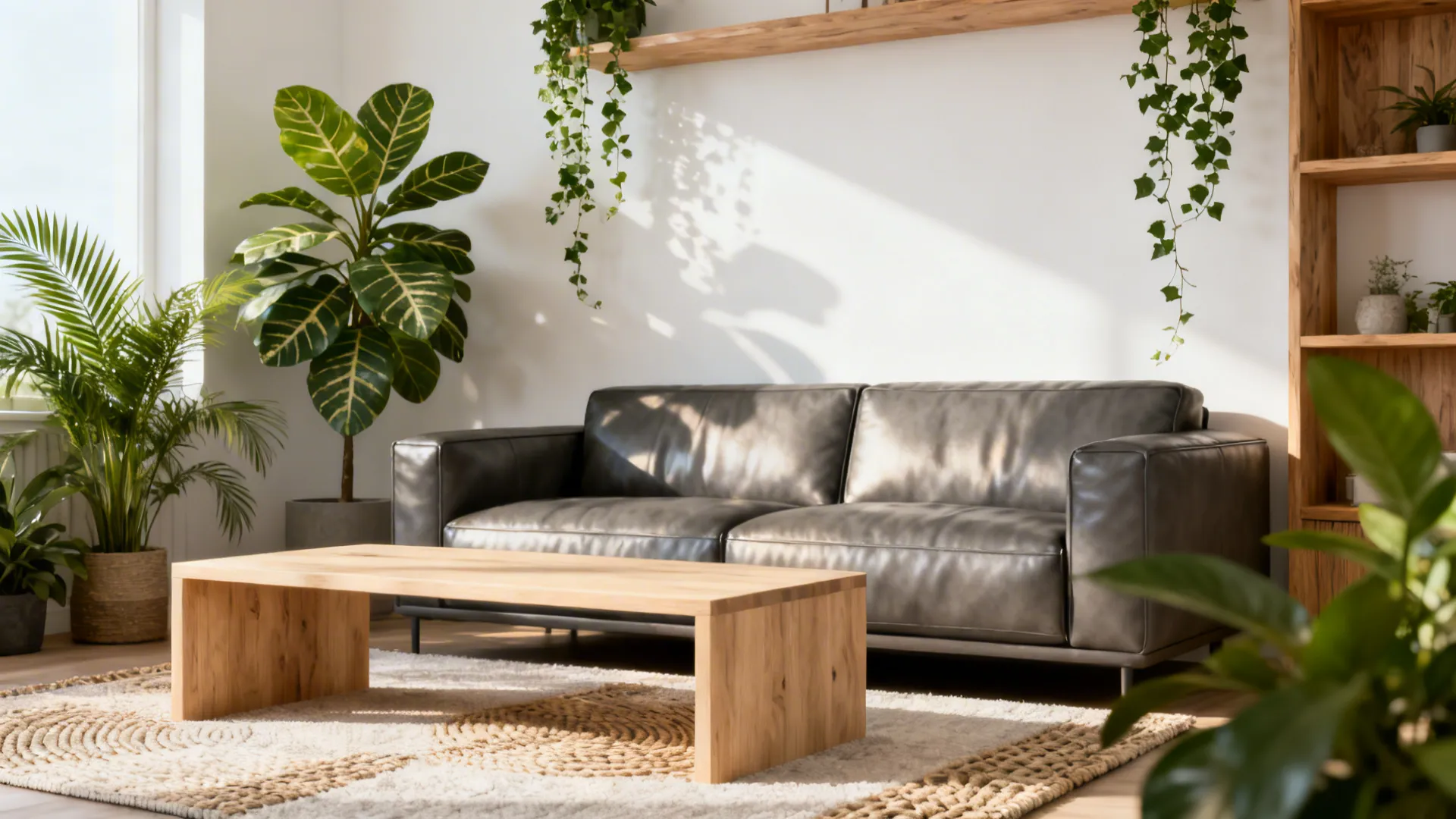 1. Scandinavian calm with pale wood and greenery