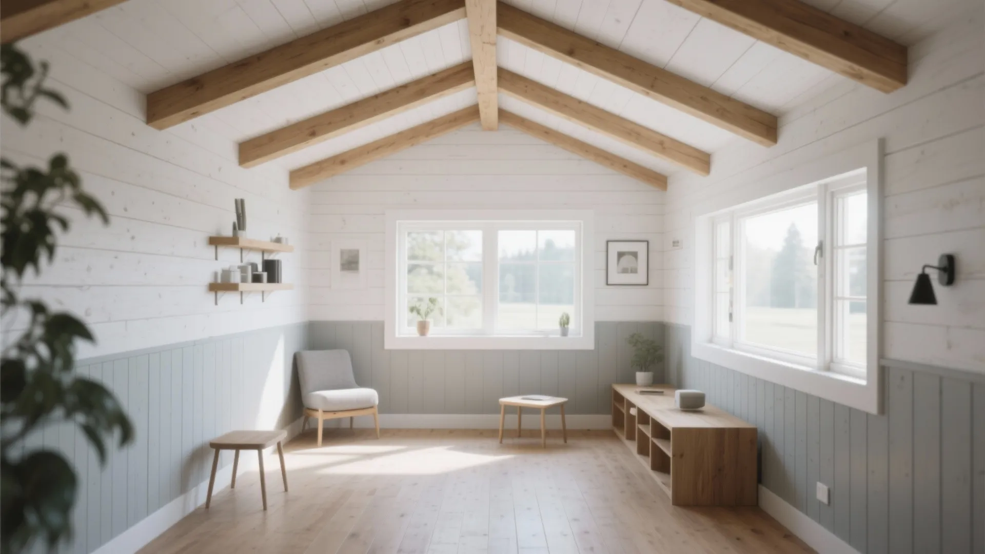 2. Scandinavian Light: Muted White and Pale Gray