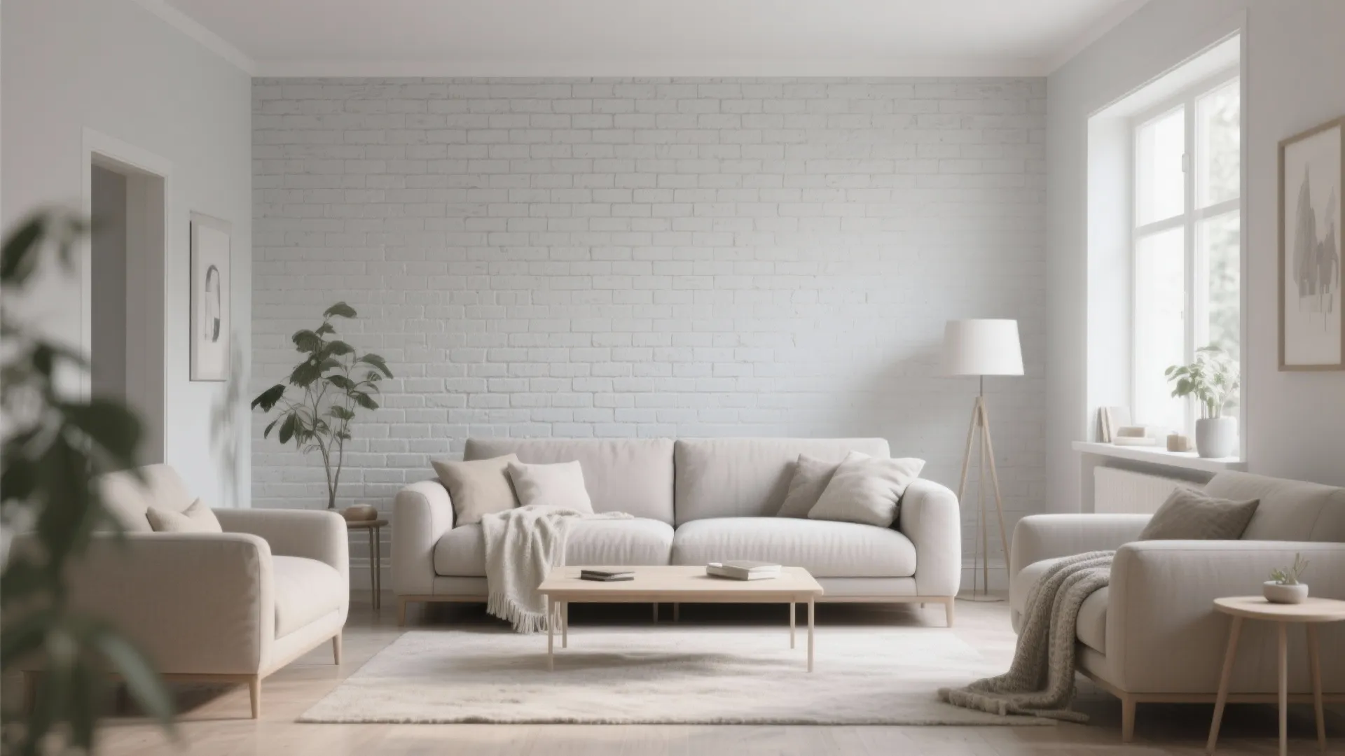 6. Scandinavian Style with Light Brick