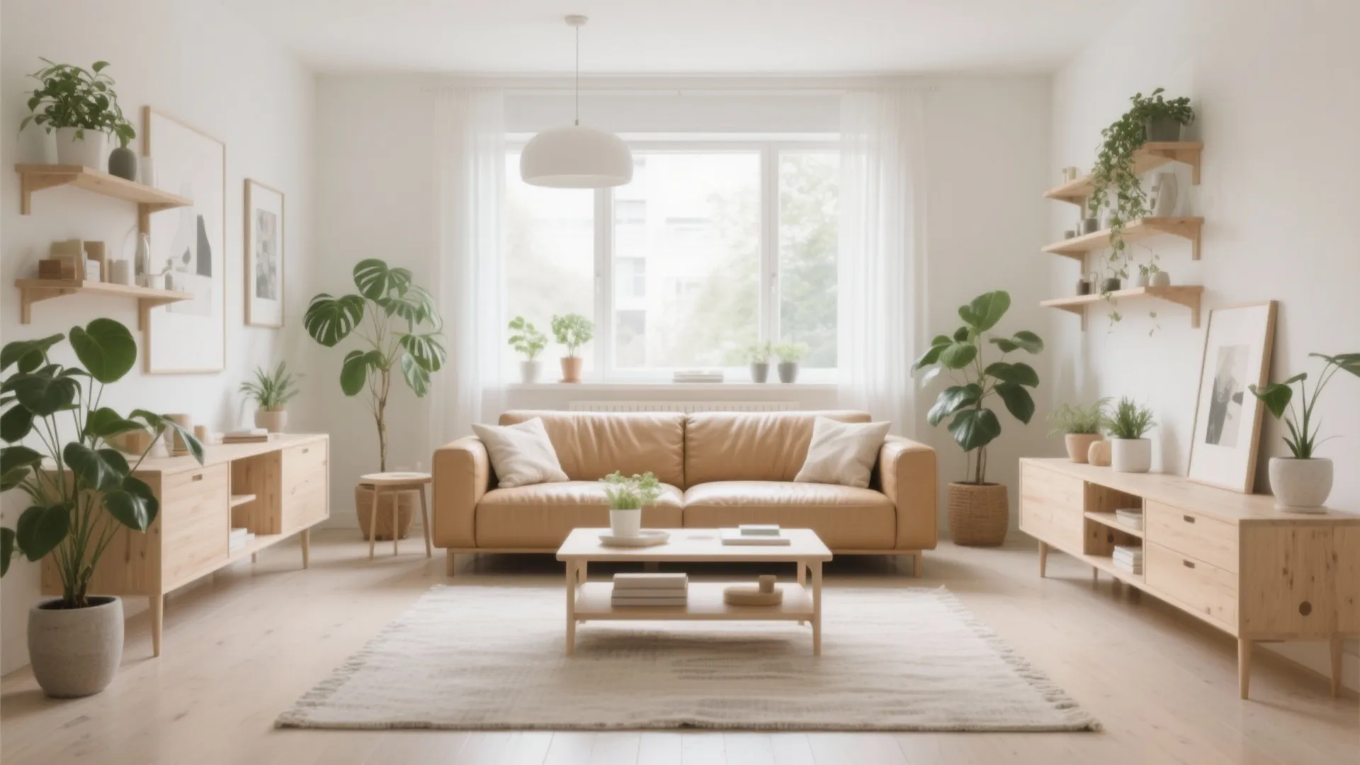 5. Scandinavian Style with Light Leather