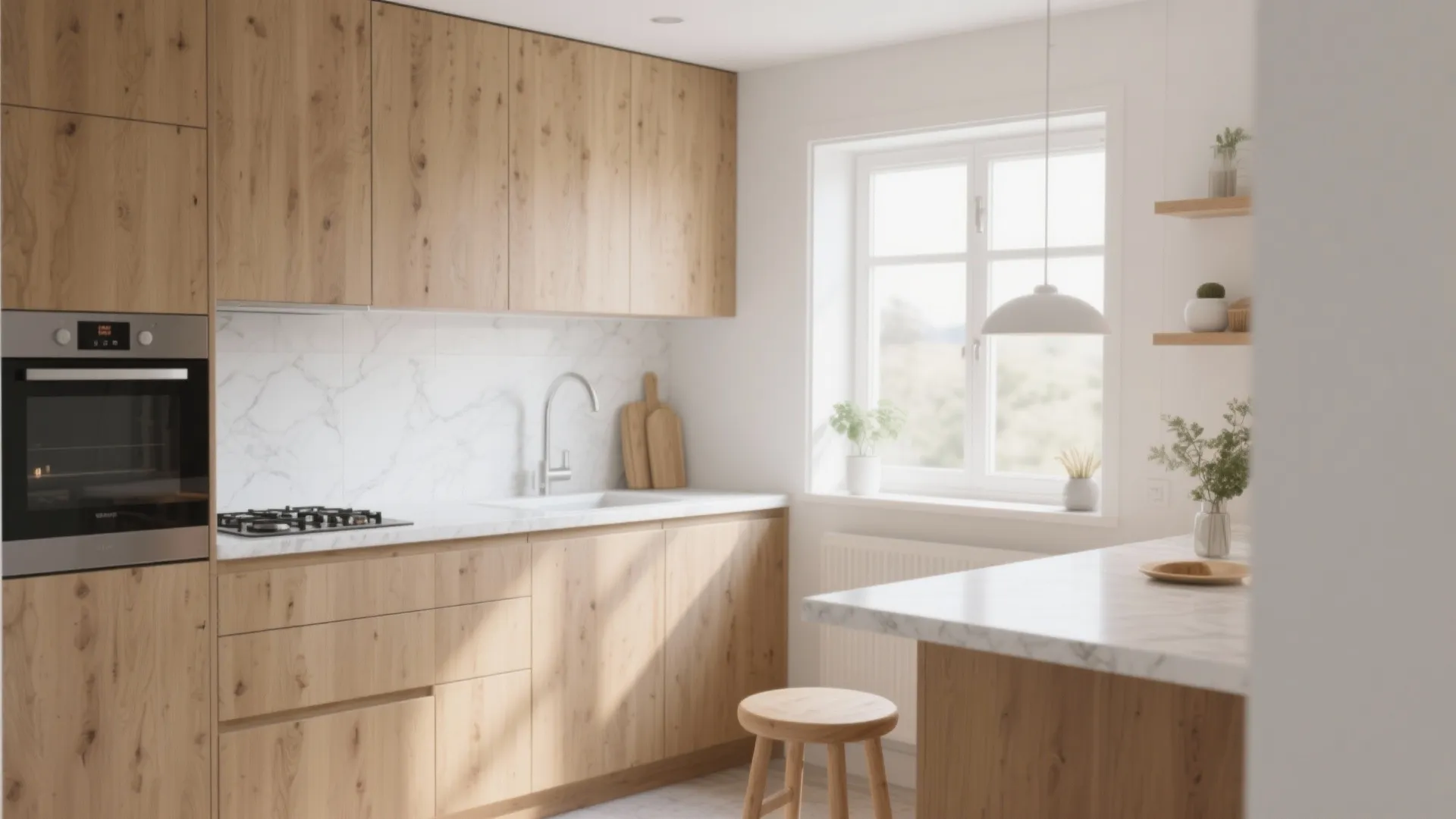 1. Scandinavian Calm with White Counters