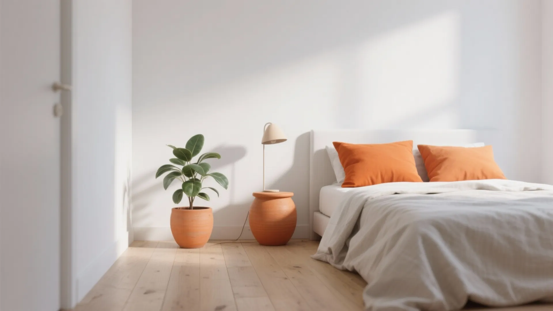 4. Pops of Orange in a Scandinavian Palette