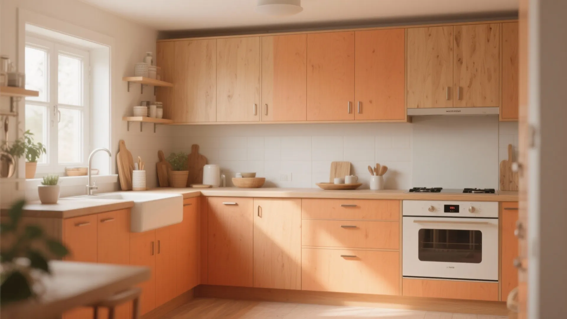 5. Orange + Wood Scandinavian Mix