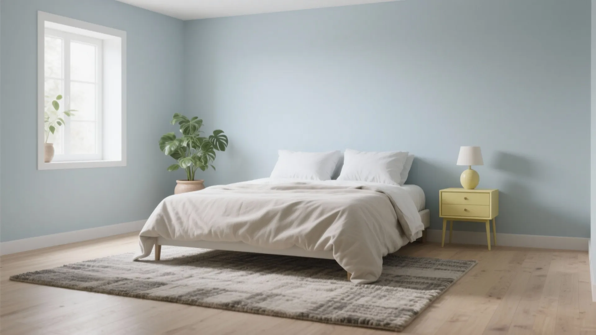 4. Scandinavian Minimal: Pale Blue Base + Pastel Yellow Accents
