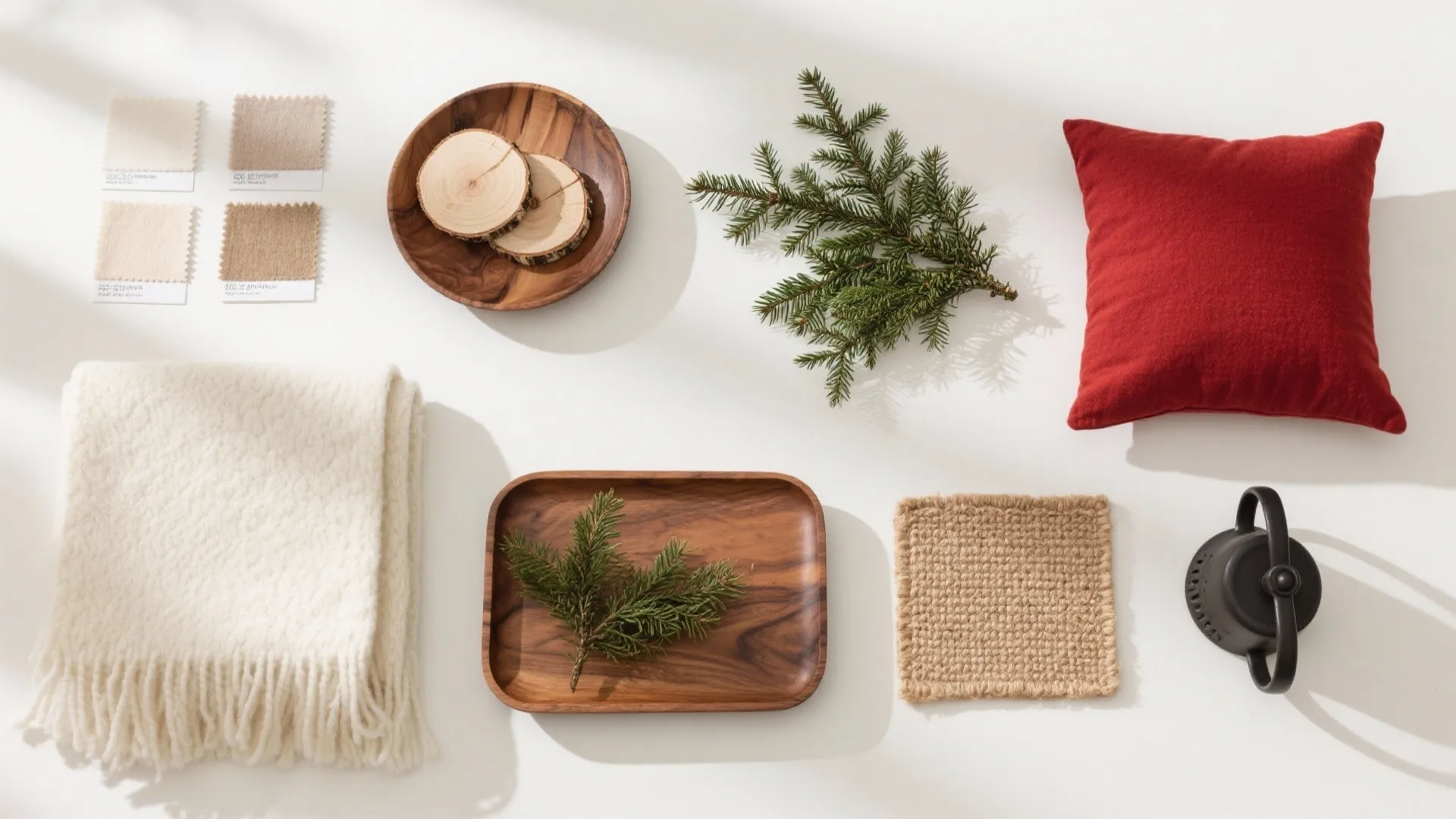 Scandi-Neutral Palette with Red Accents