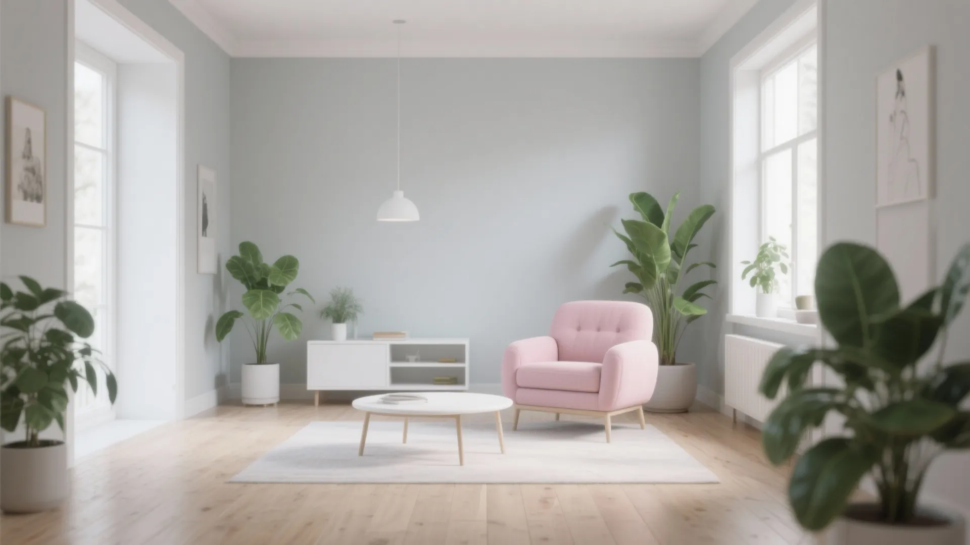 Scandinavian Minimalism with Pink and Gray