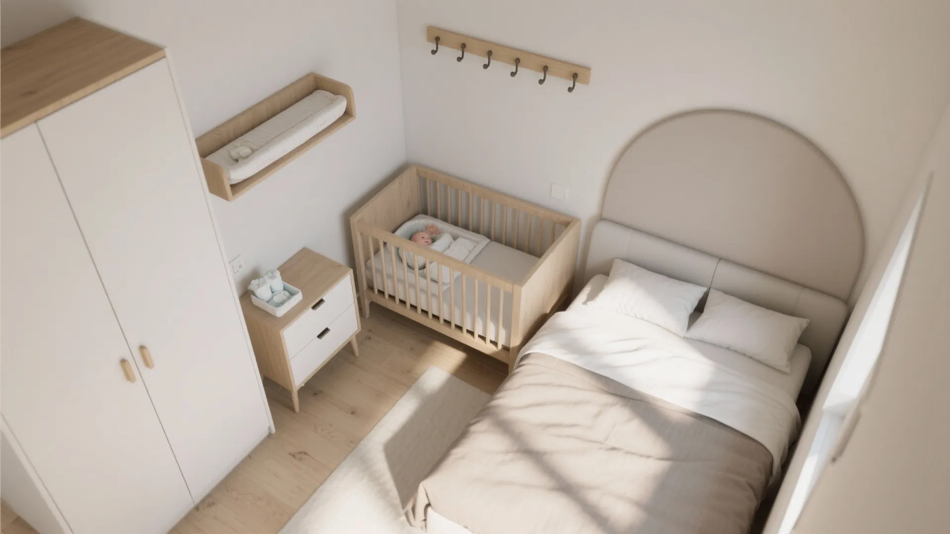 Scandinavian Micro-Nursery in the Bedroom