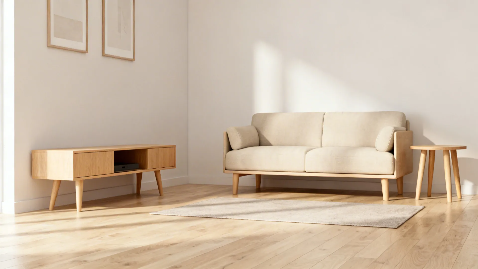 3. Scandinavian Minimal with Warm Wood