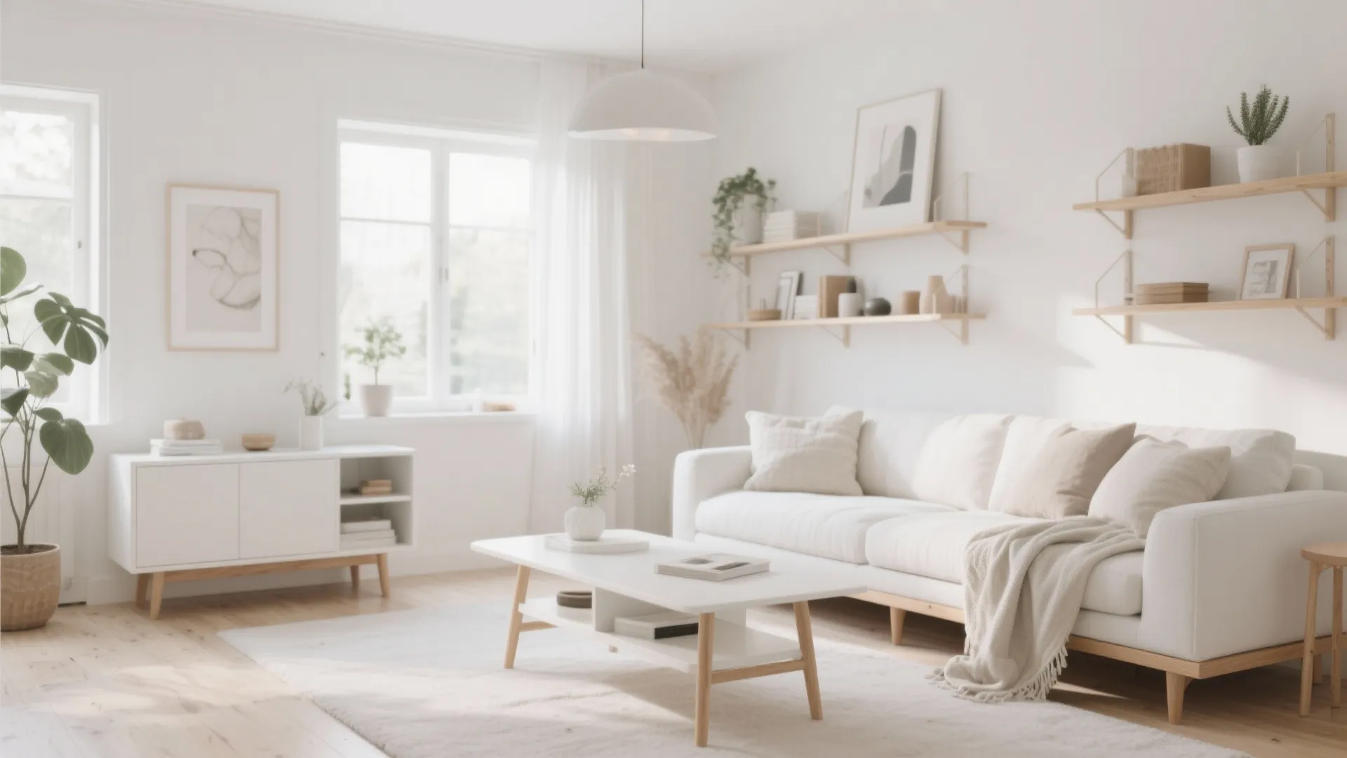 9. Scandinavian White + Light Wood