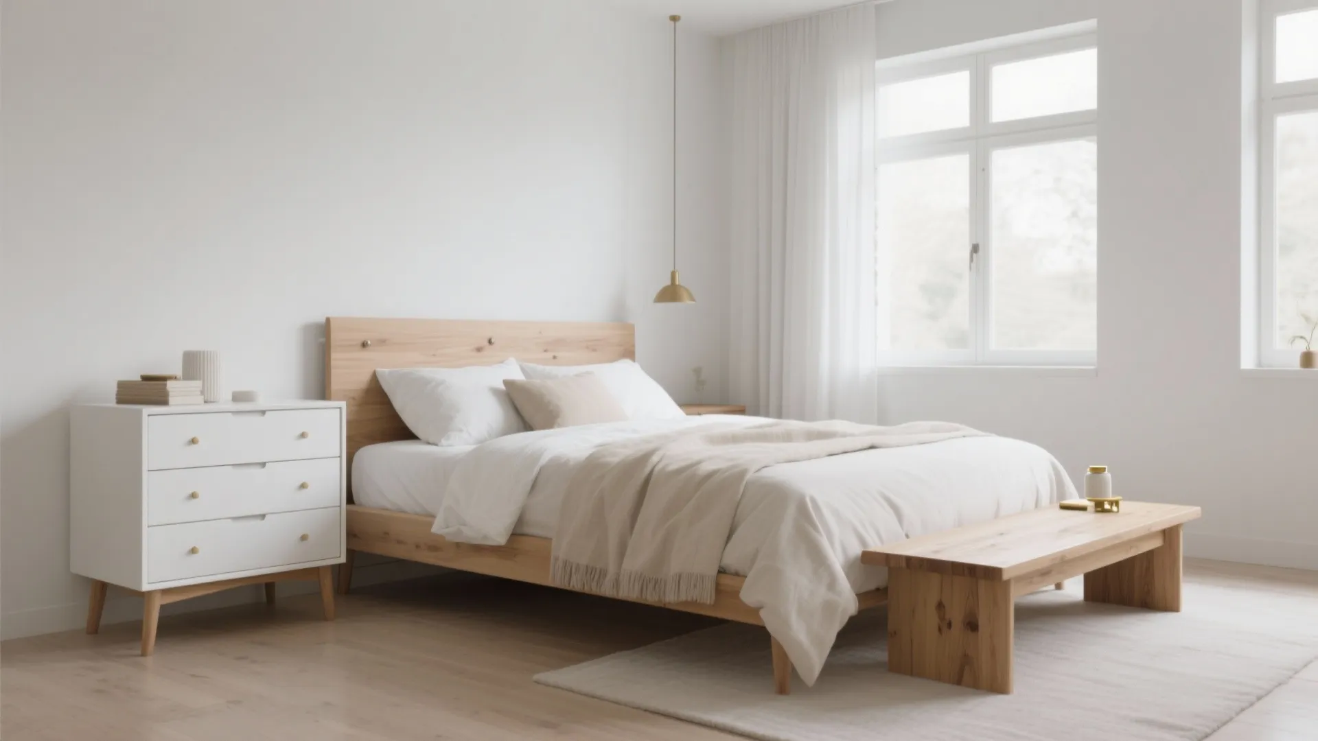2. Scandinavian warmth with wood accents