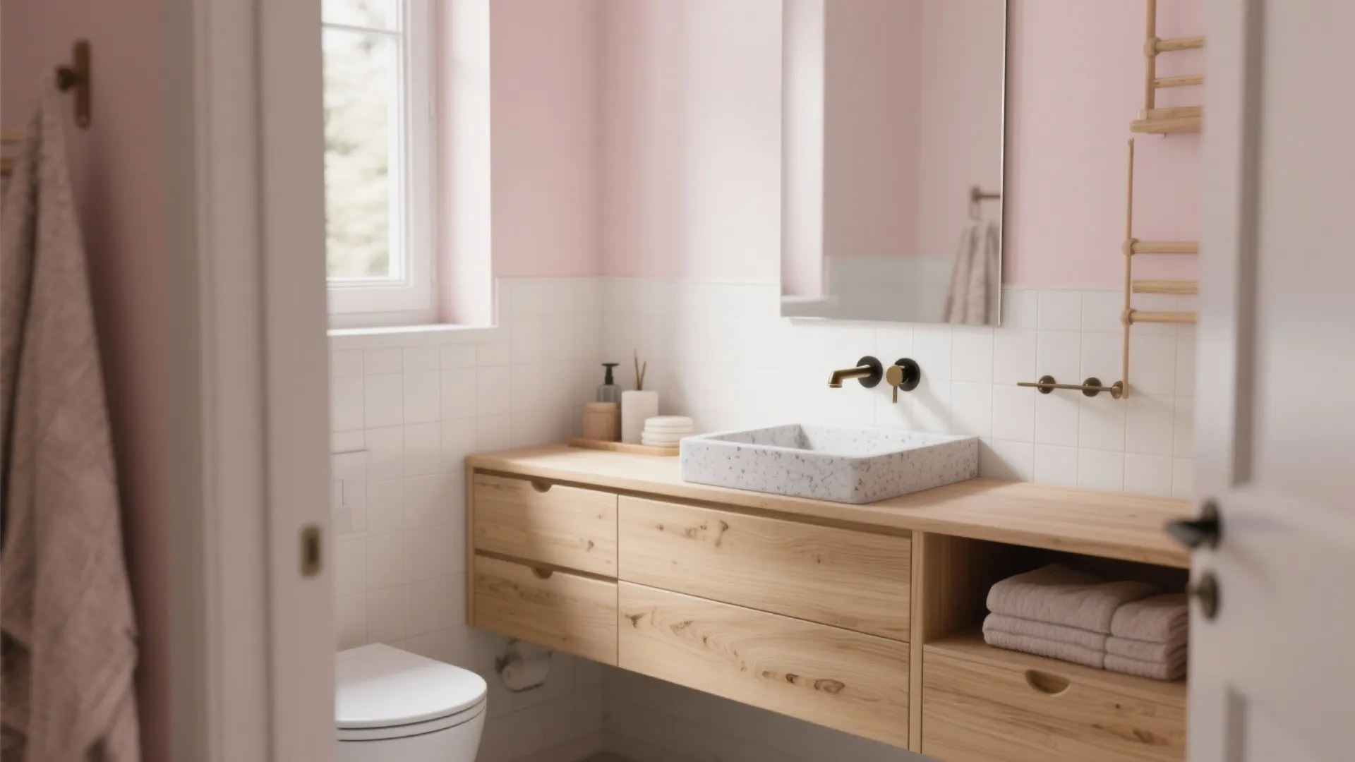 5. Scandinavian Wood & Blush Pairing