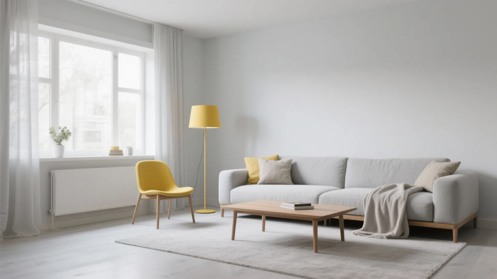 7. Scandinavian Minimalism with Yellow Accents
