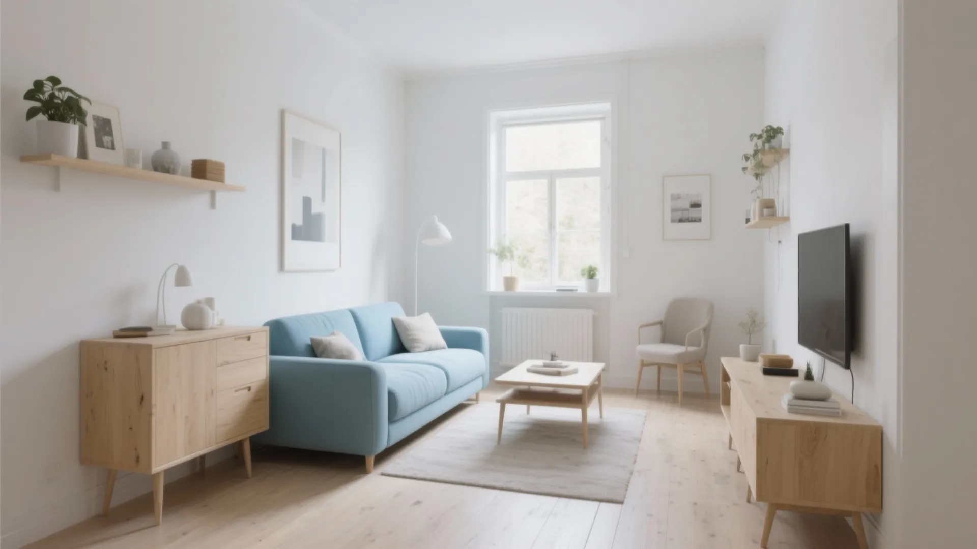 3. Scandinavian Minimalism with Blue and White